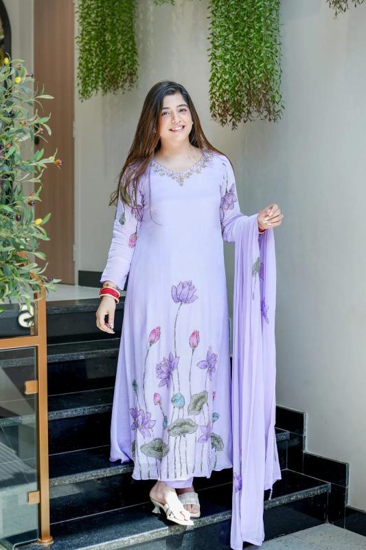 Floral Grace Embroidered Anarkali Set