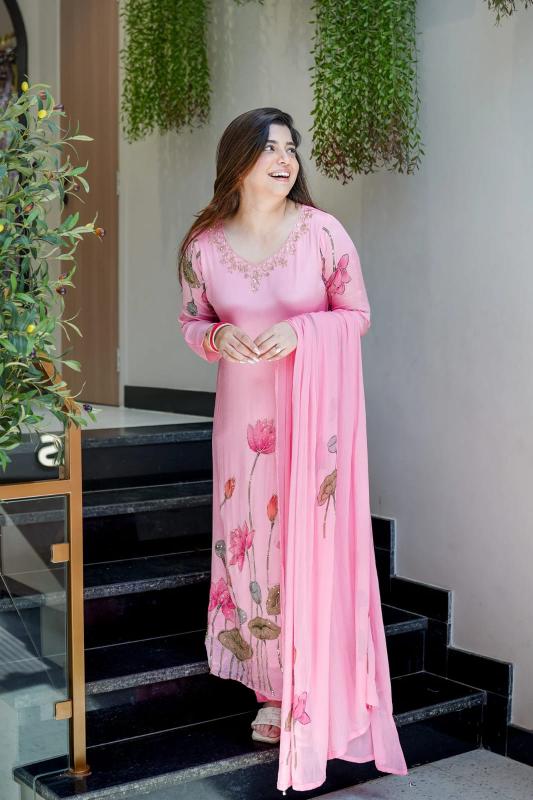 Floral Grace Embroidered Anarkali Set