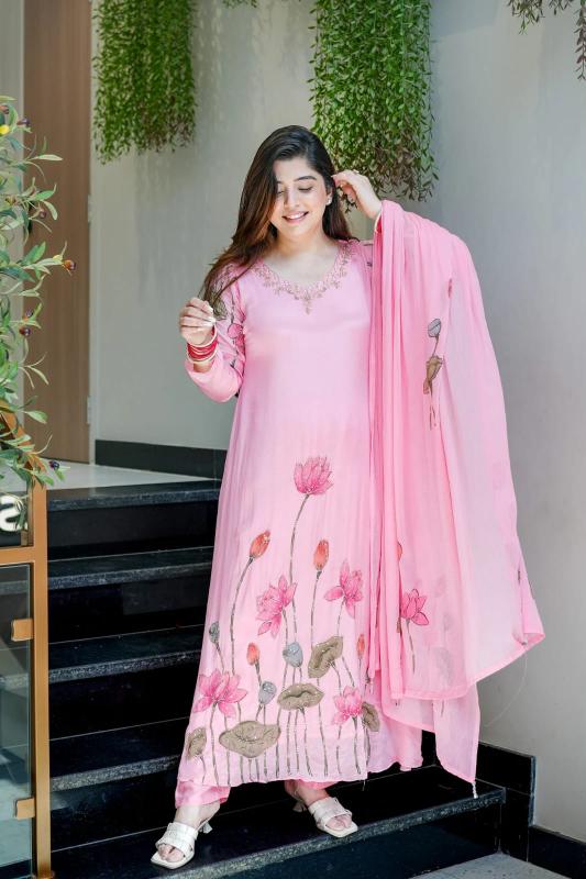 Floral Grace Embroidered Anarkali Set