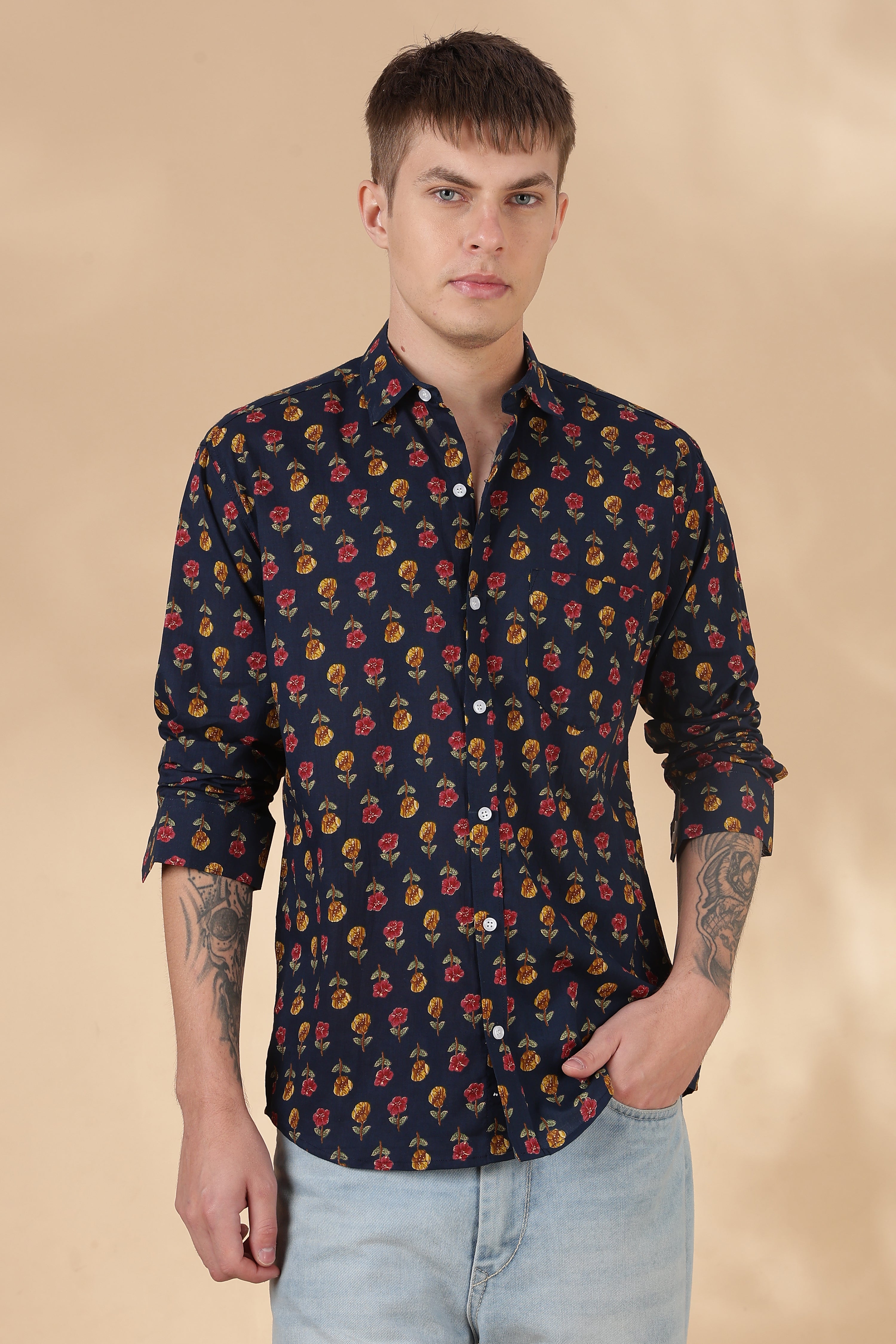 Men’s Full Sleeve Printed Cotton Shirt