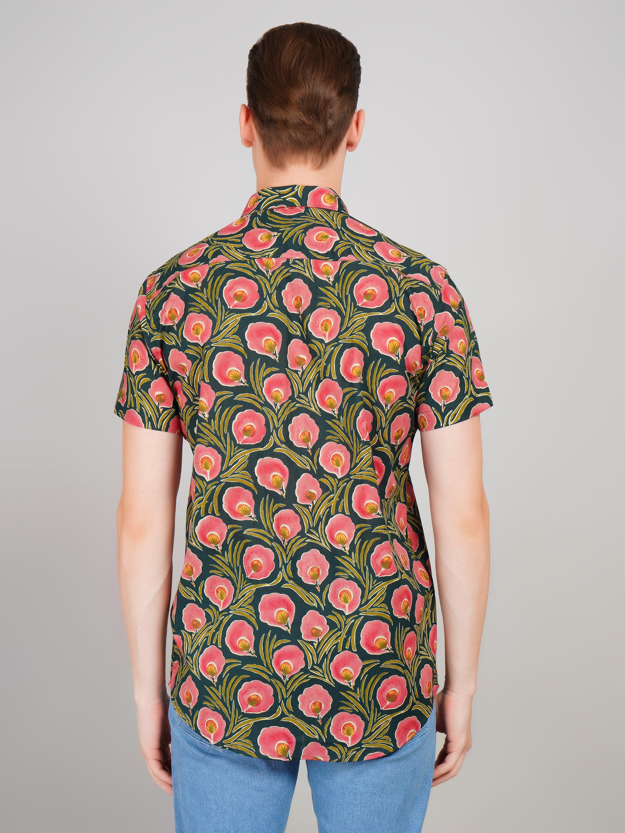Nama's Green Jaipuri Printed Cotton Shirt