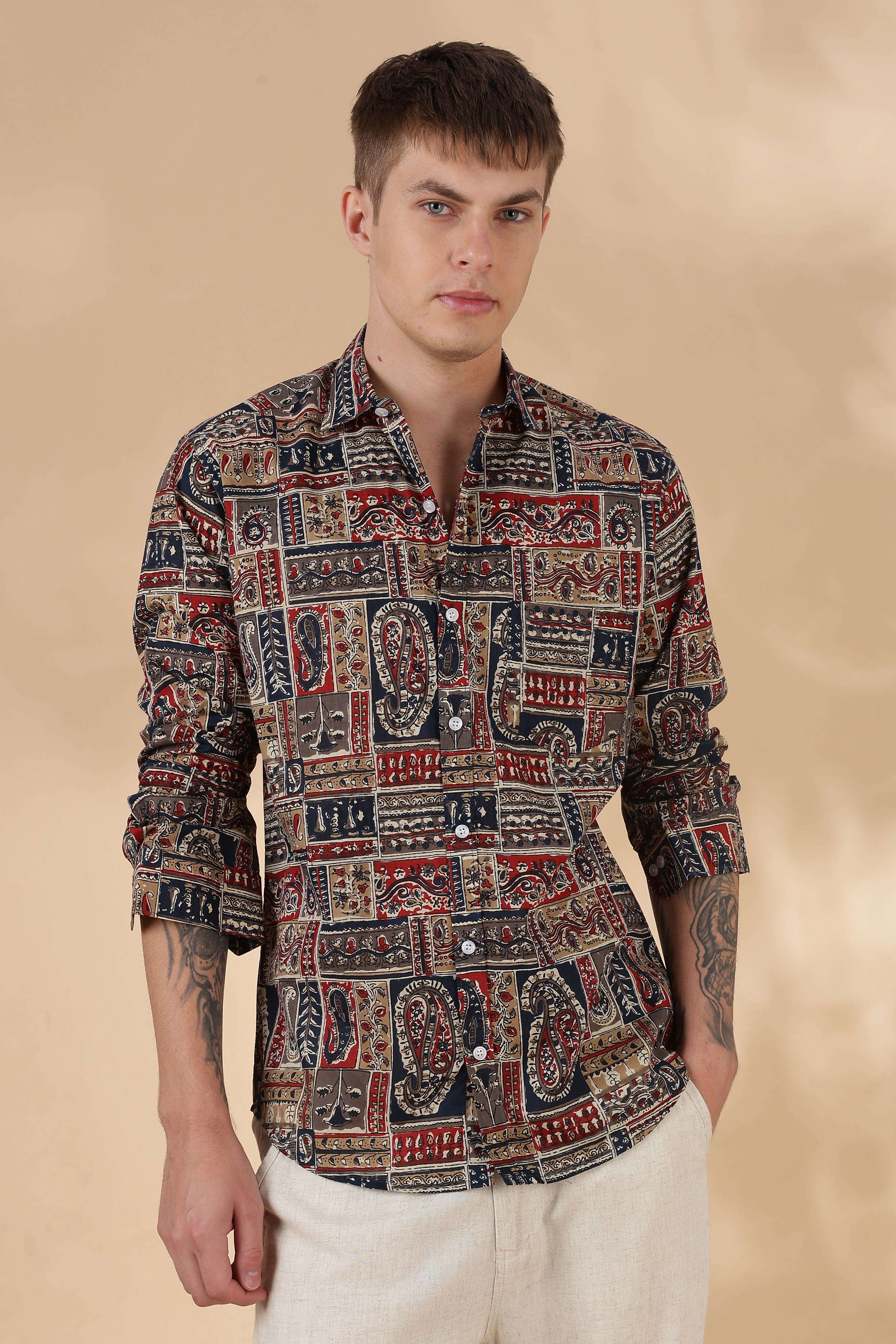 Men’s Full Sleeve Printed Cotton Shirt