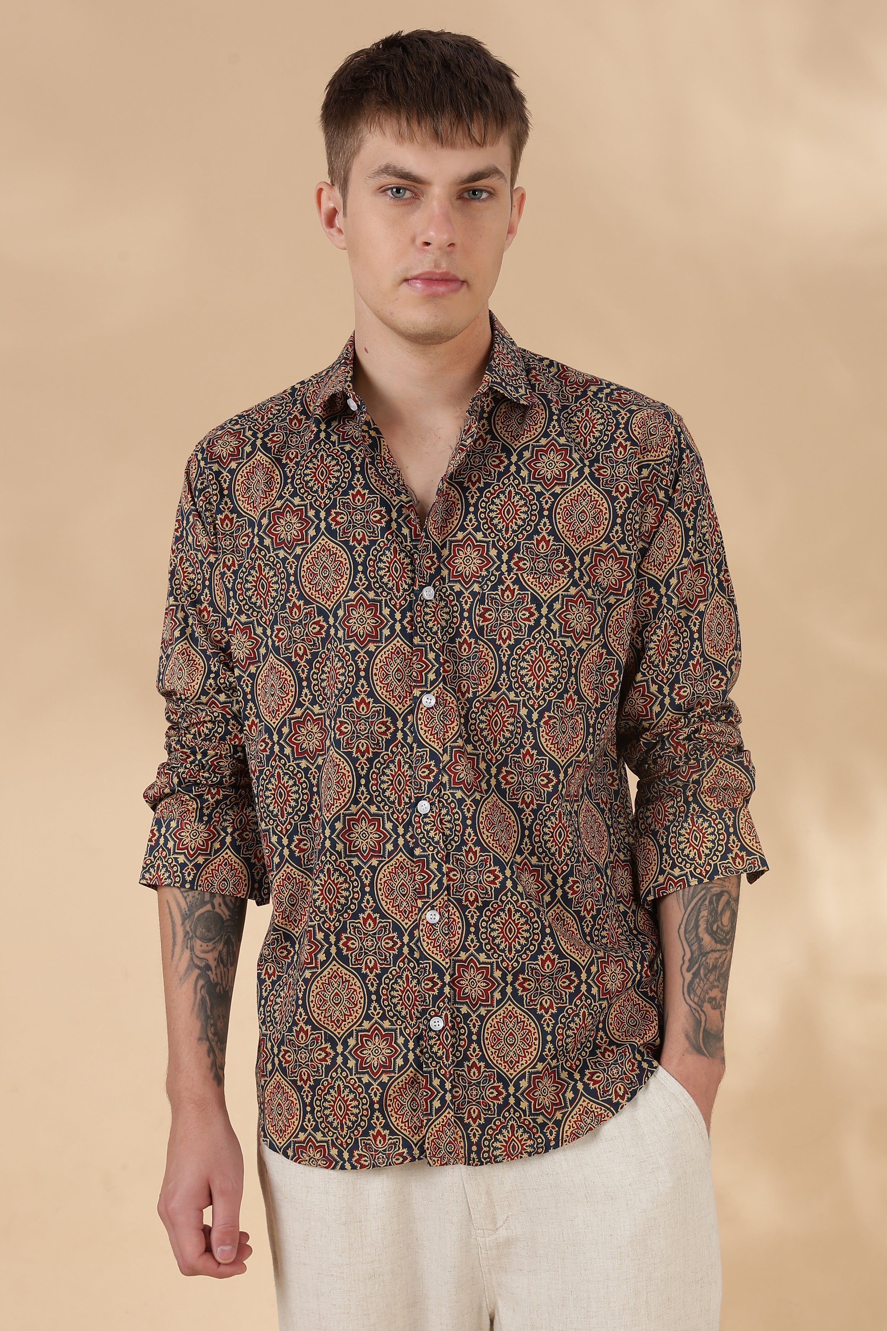 Men’s Full Sleeve Printed Cotton Shirt