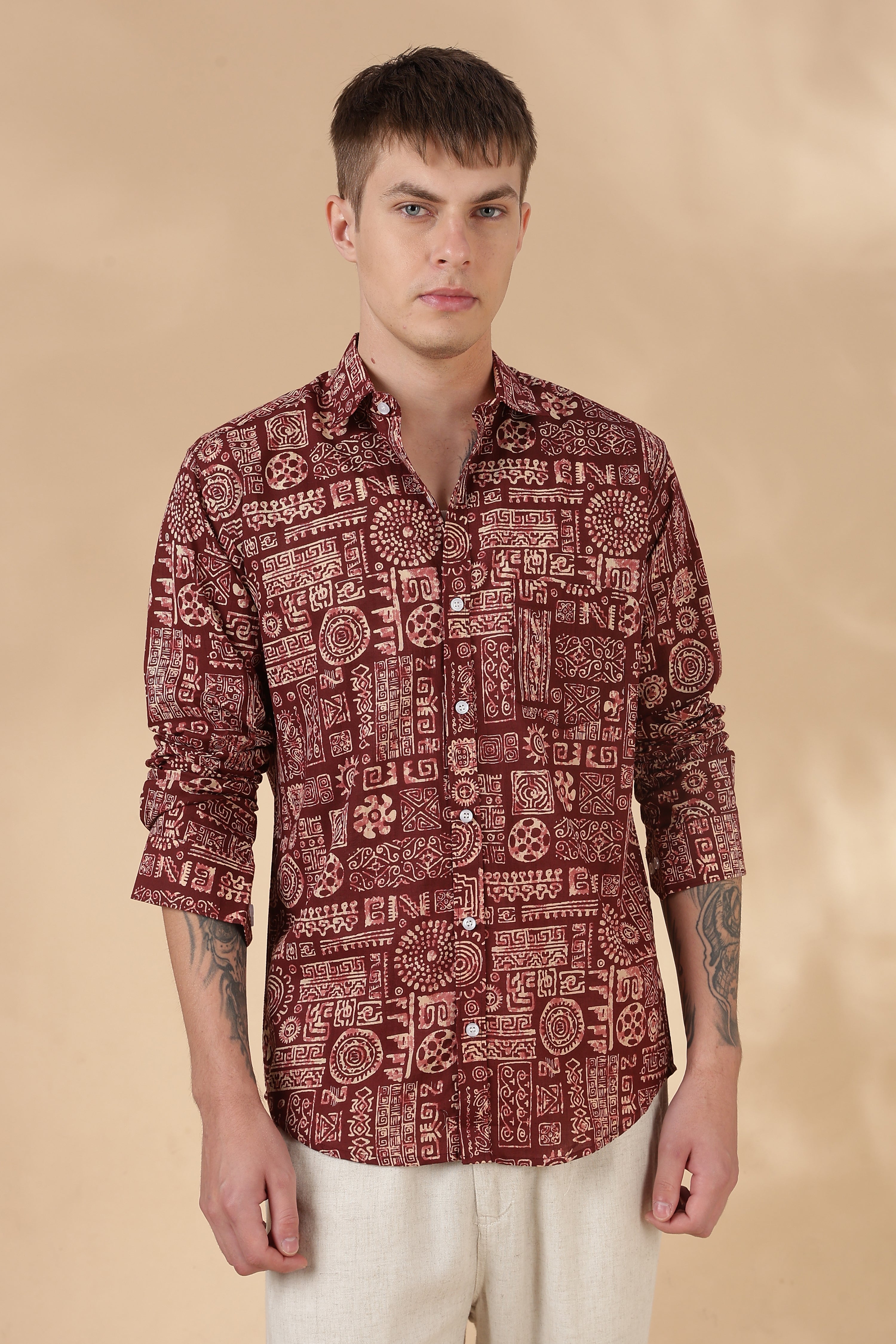 Men’s Full Sleeve Printed Cotton Shirt