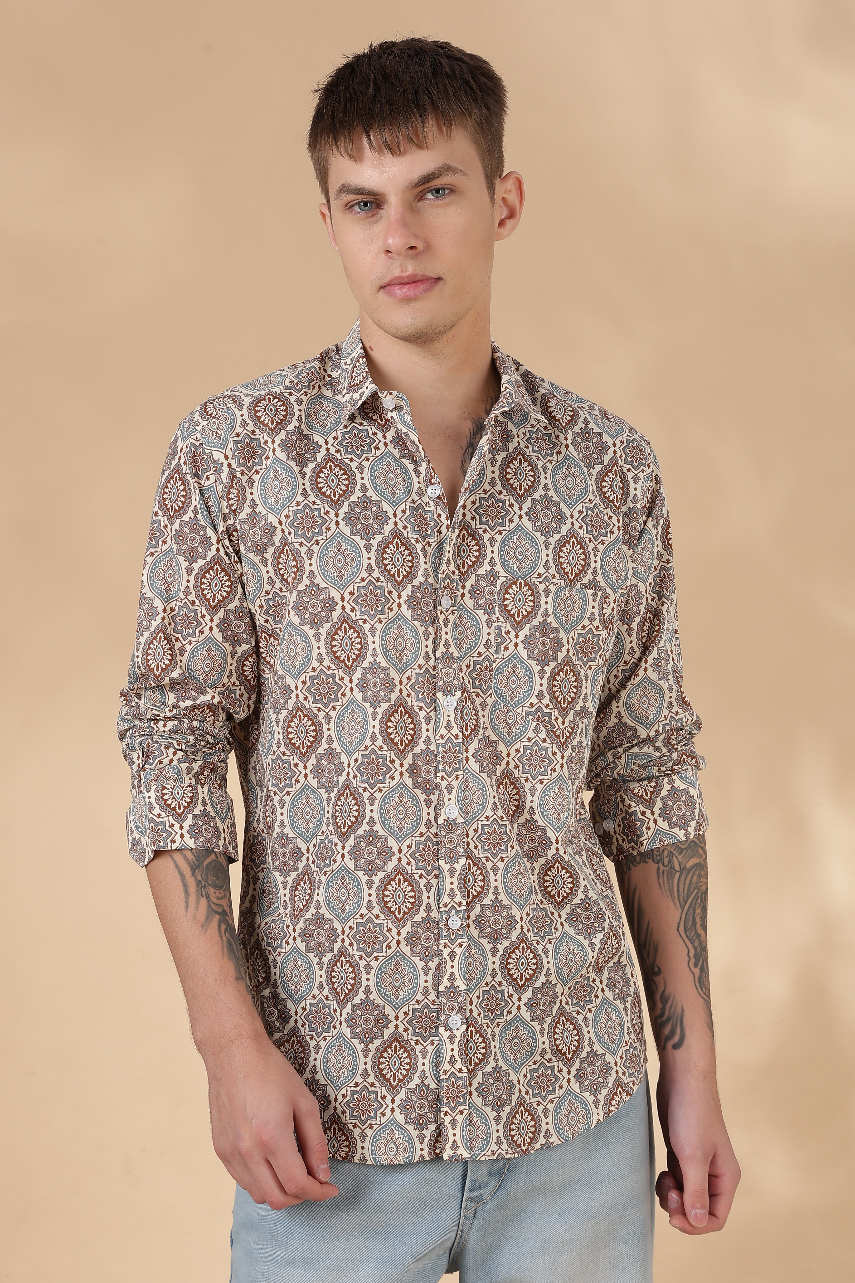 Men’s Full Sleeve Printed Cotton Shirt