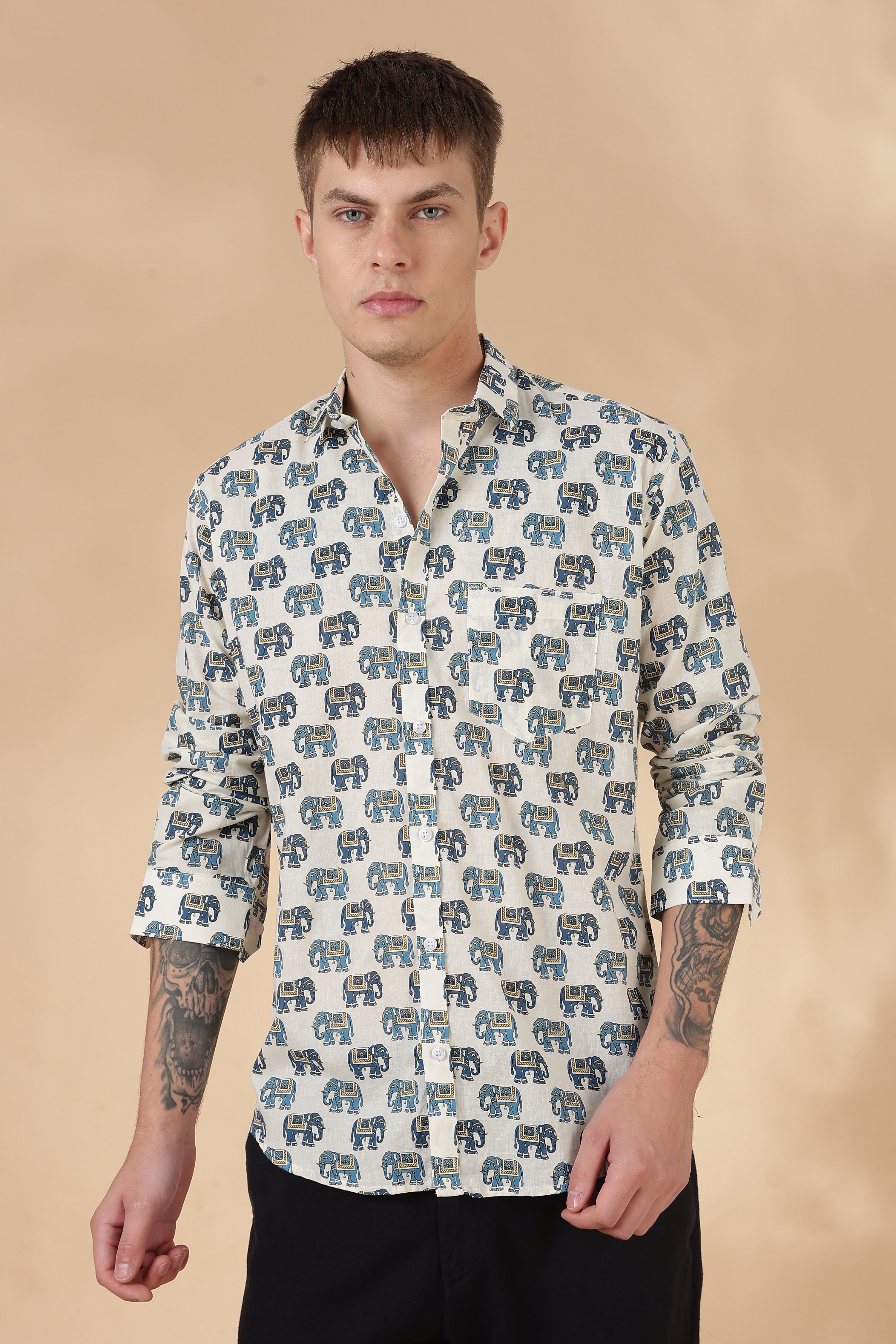Men’s Full Sleeve Printed Cotton Shirt