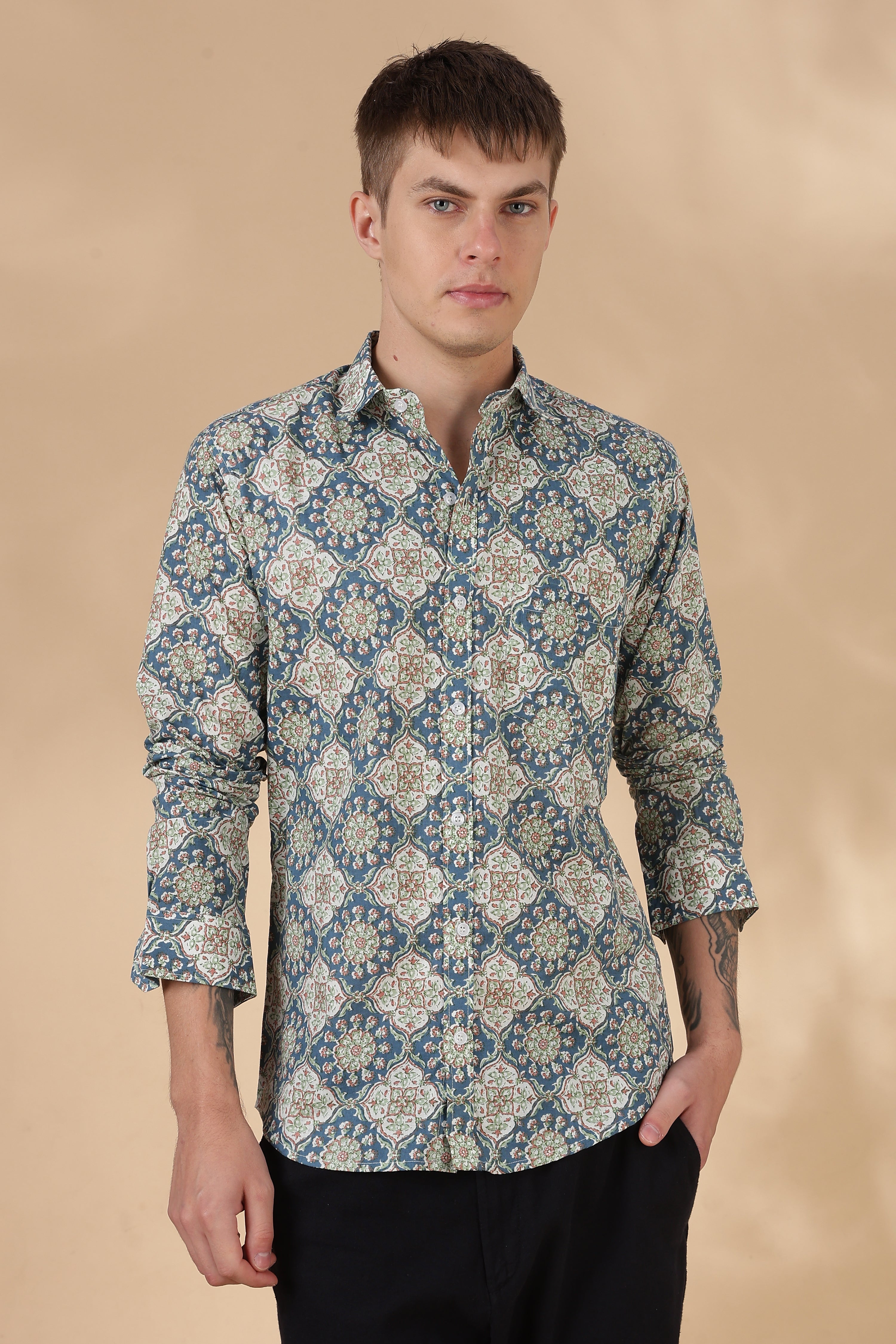 Men’s Full Sleeve Printed Cotton Shirt