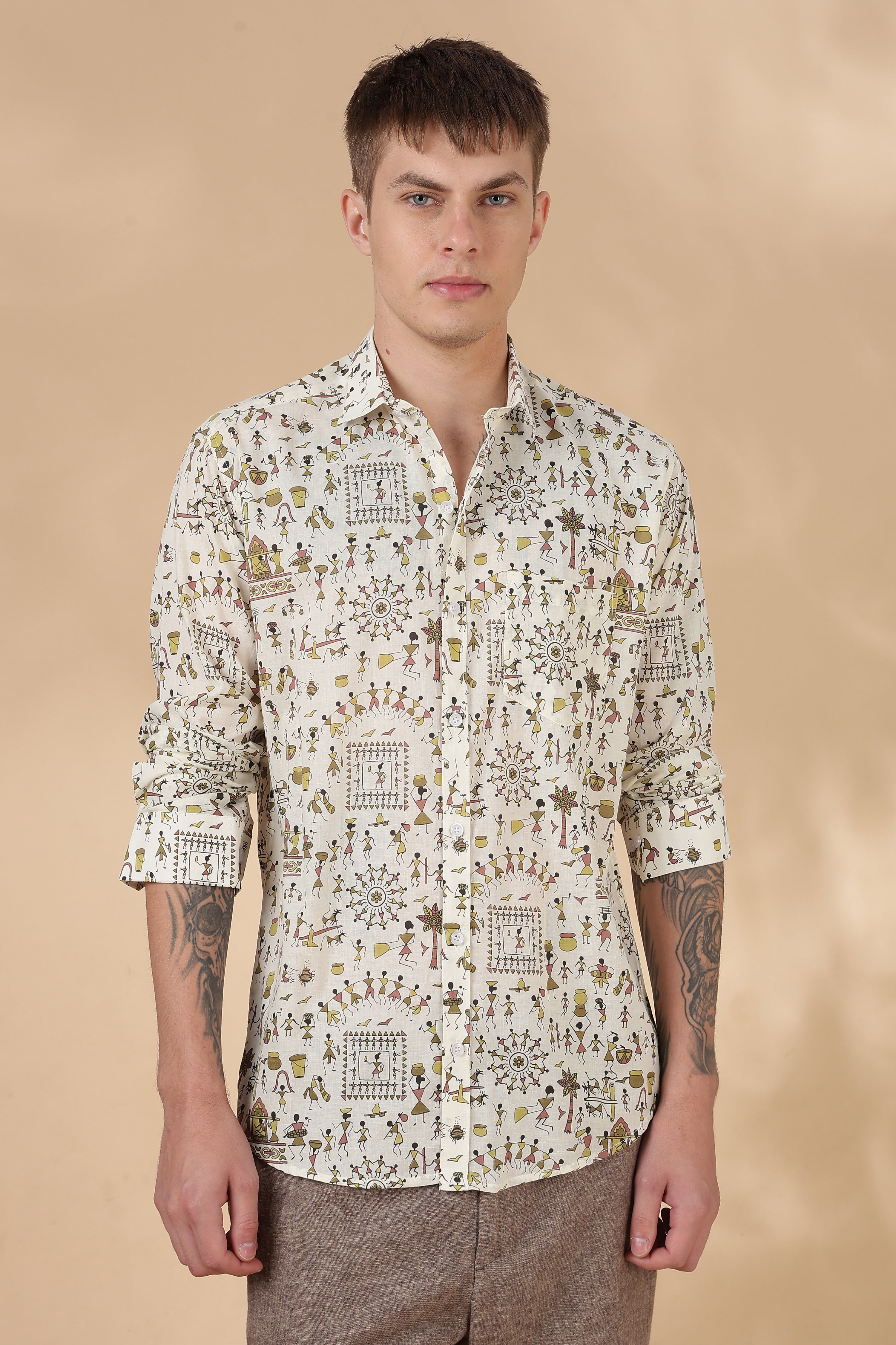 Men’s Full Sleeve Printed Cotton Shirt