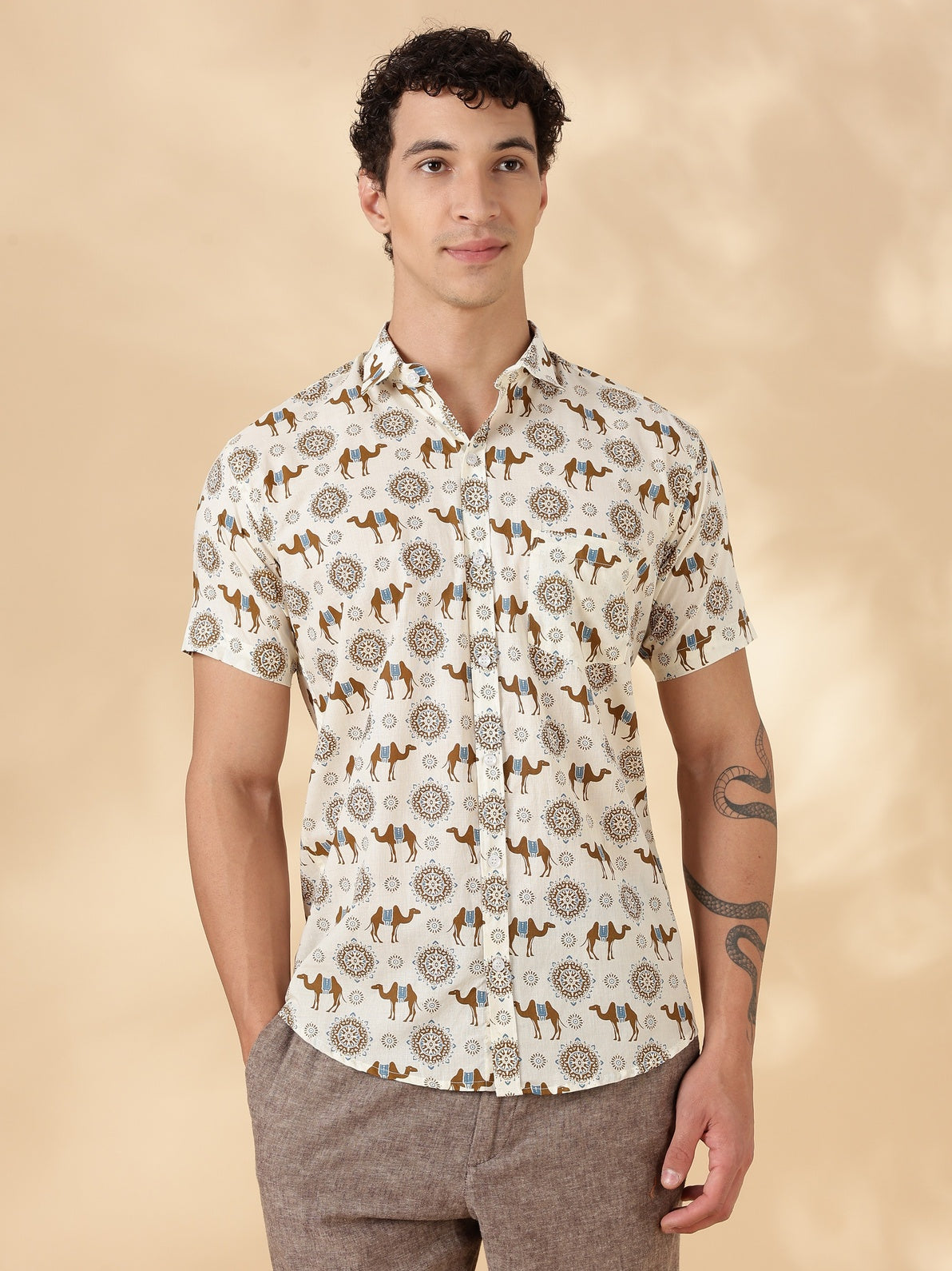 Stylish Printed Half Sleeve Shirt for Men