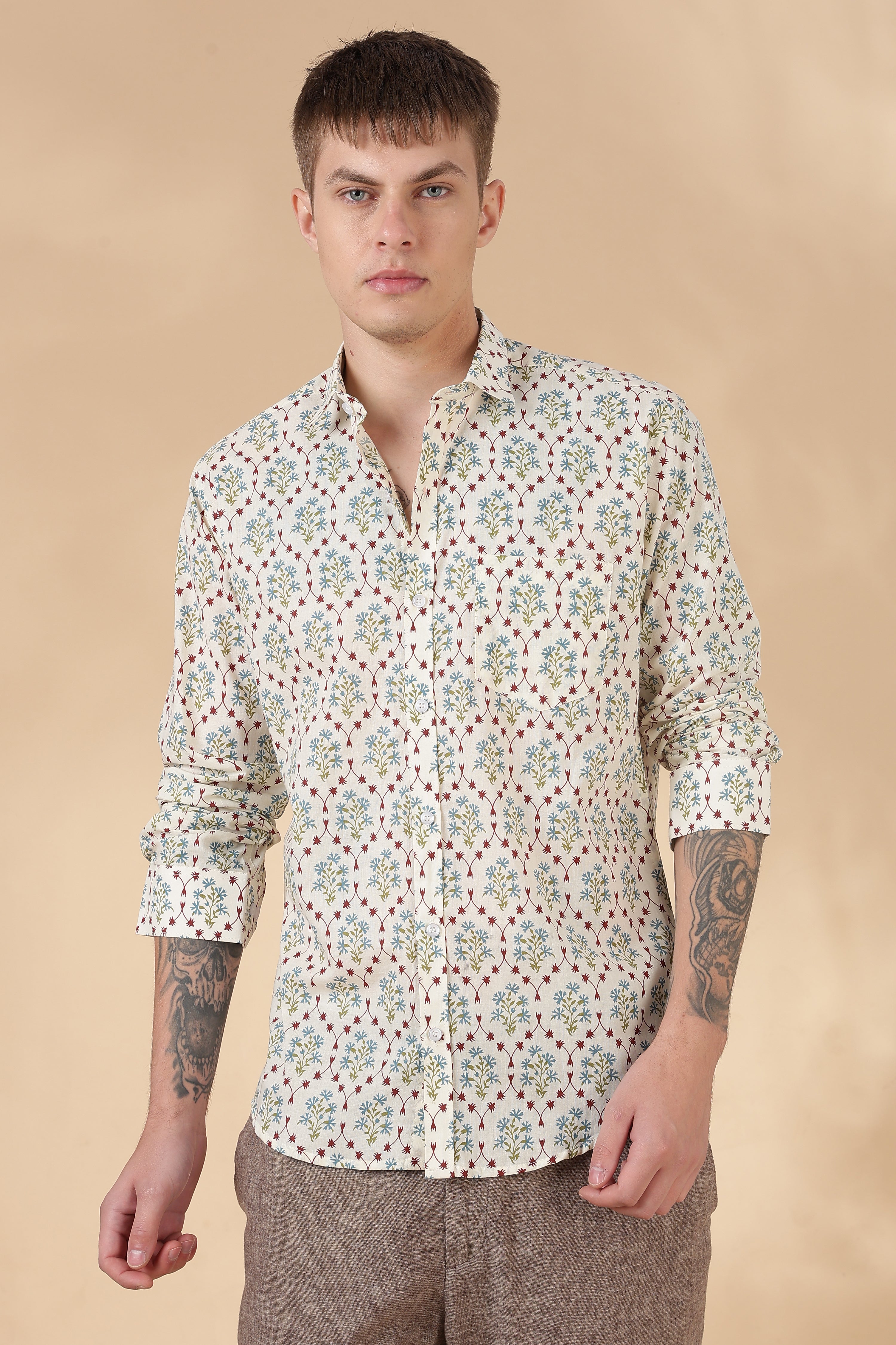 Men’s Full Sleeve Printed Cotton Shirt