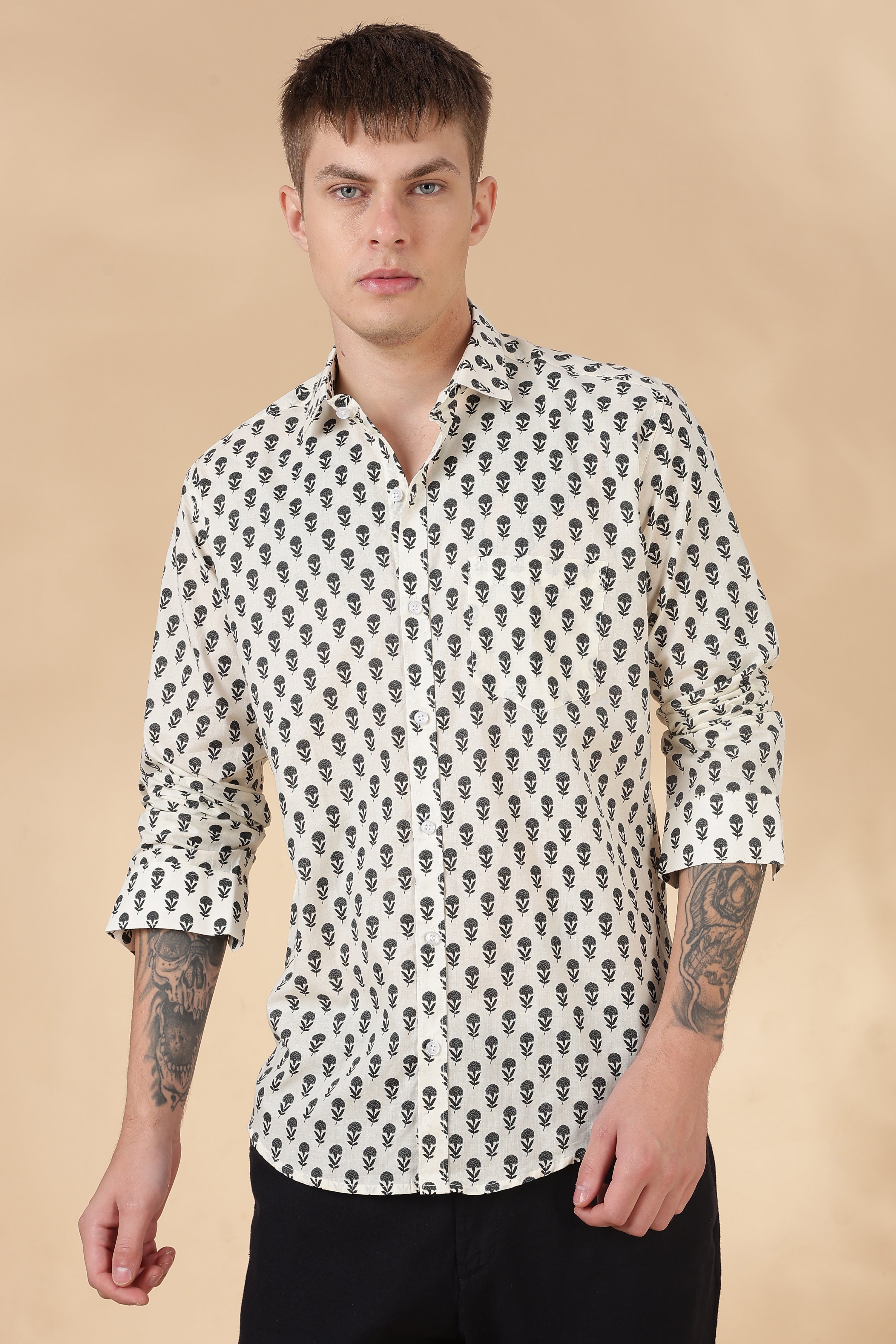 Men’s Full Sleeve Printed Cotton Shirt