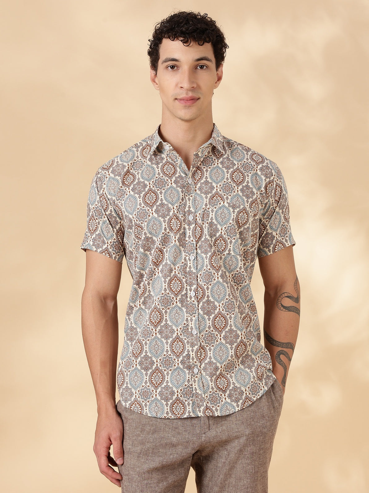 Stylish Printed Half Sleeve Shirt for Men