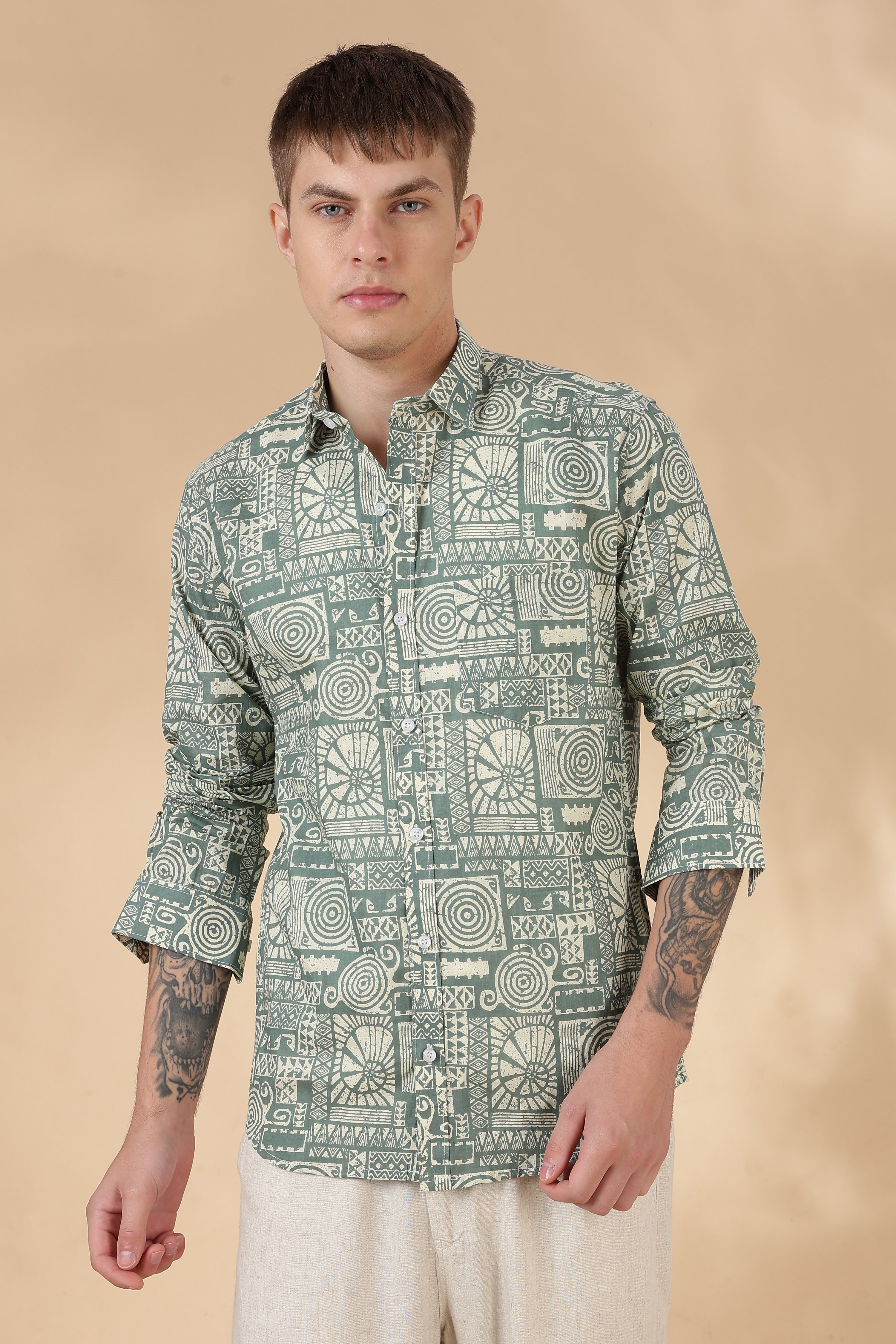 Men’s Full Sleeve Printed Cotton Shirt