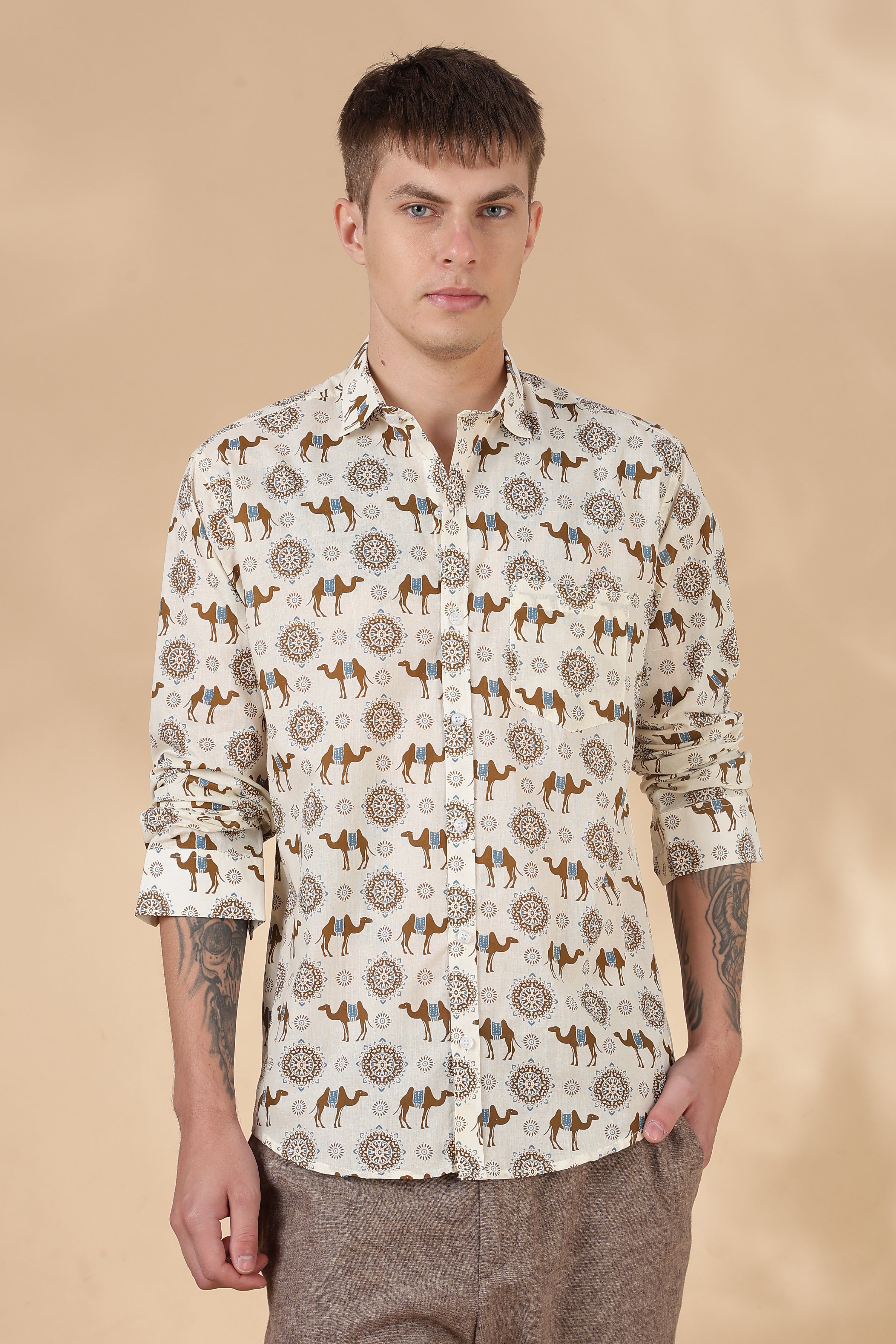 Men’s Full Sleeve Printed Cotton Shirt