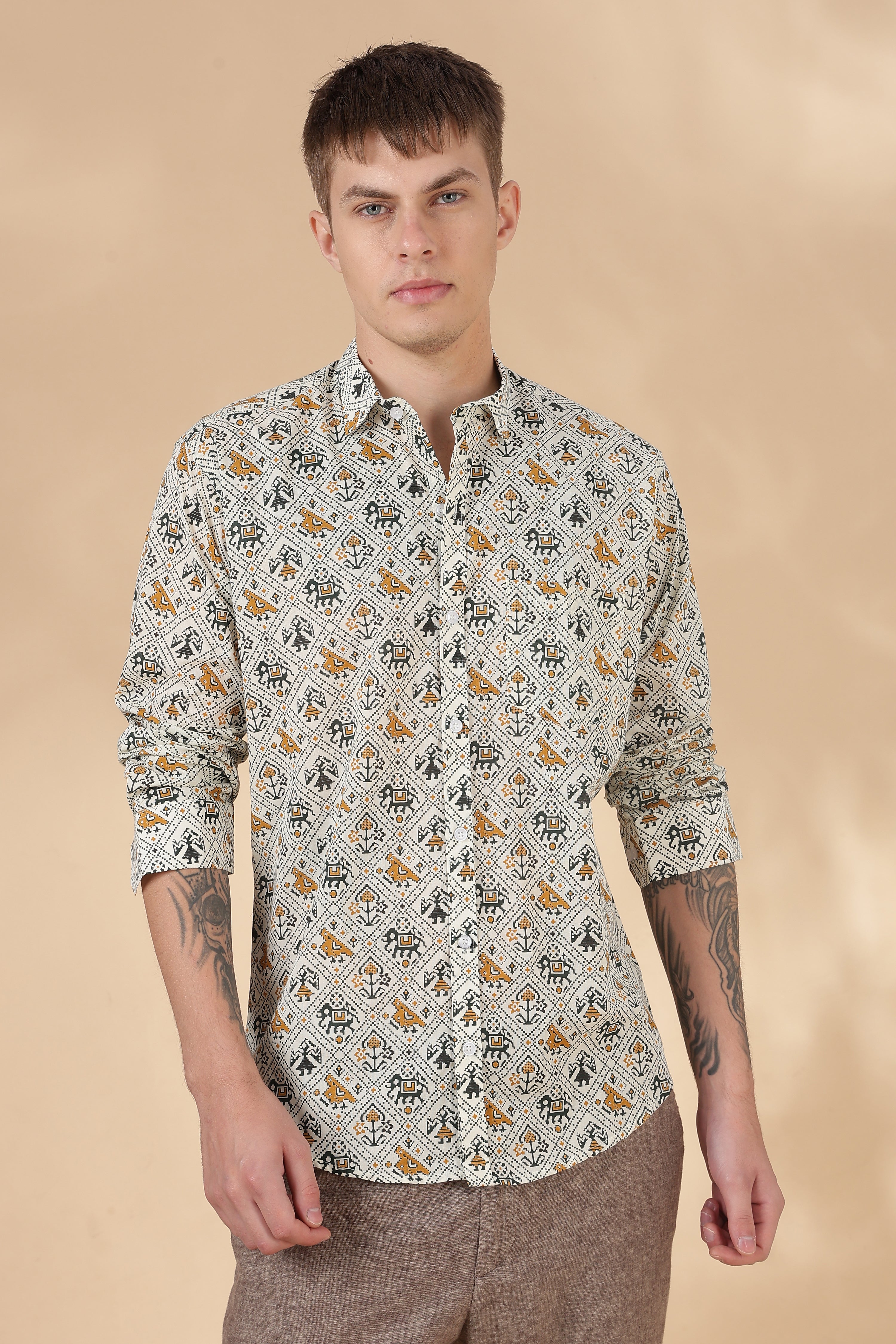 Men’s Full Sleeve Printed Cotton Shirt