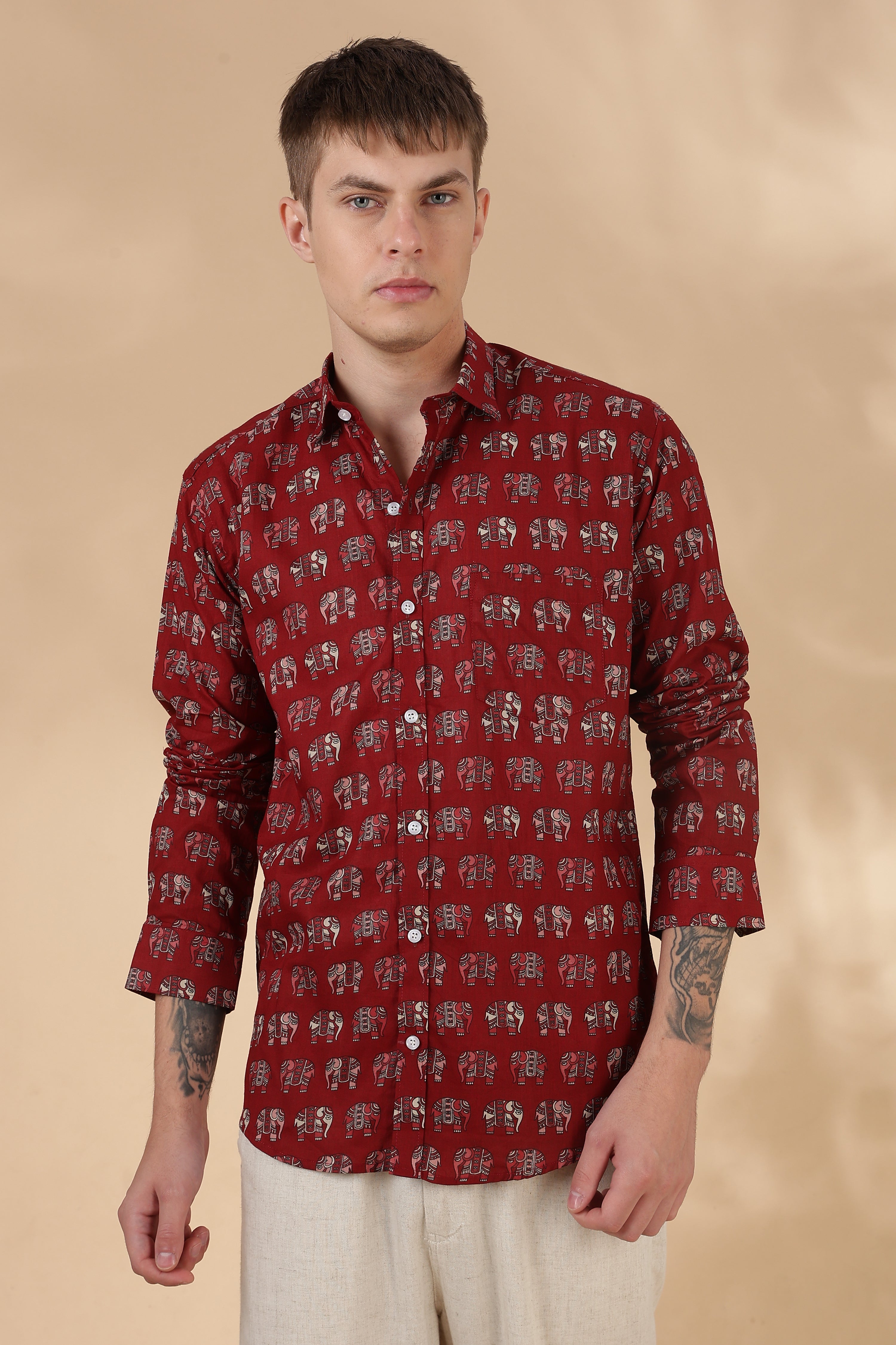 Men’s Full Sleeve Printed Cotton Shirt