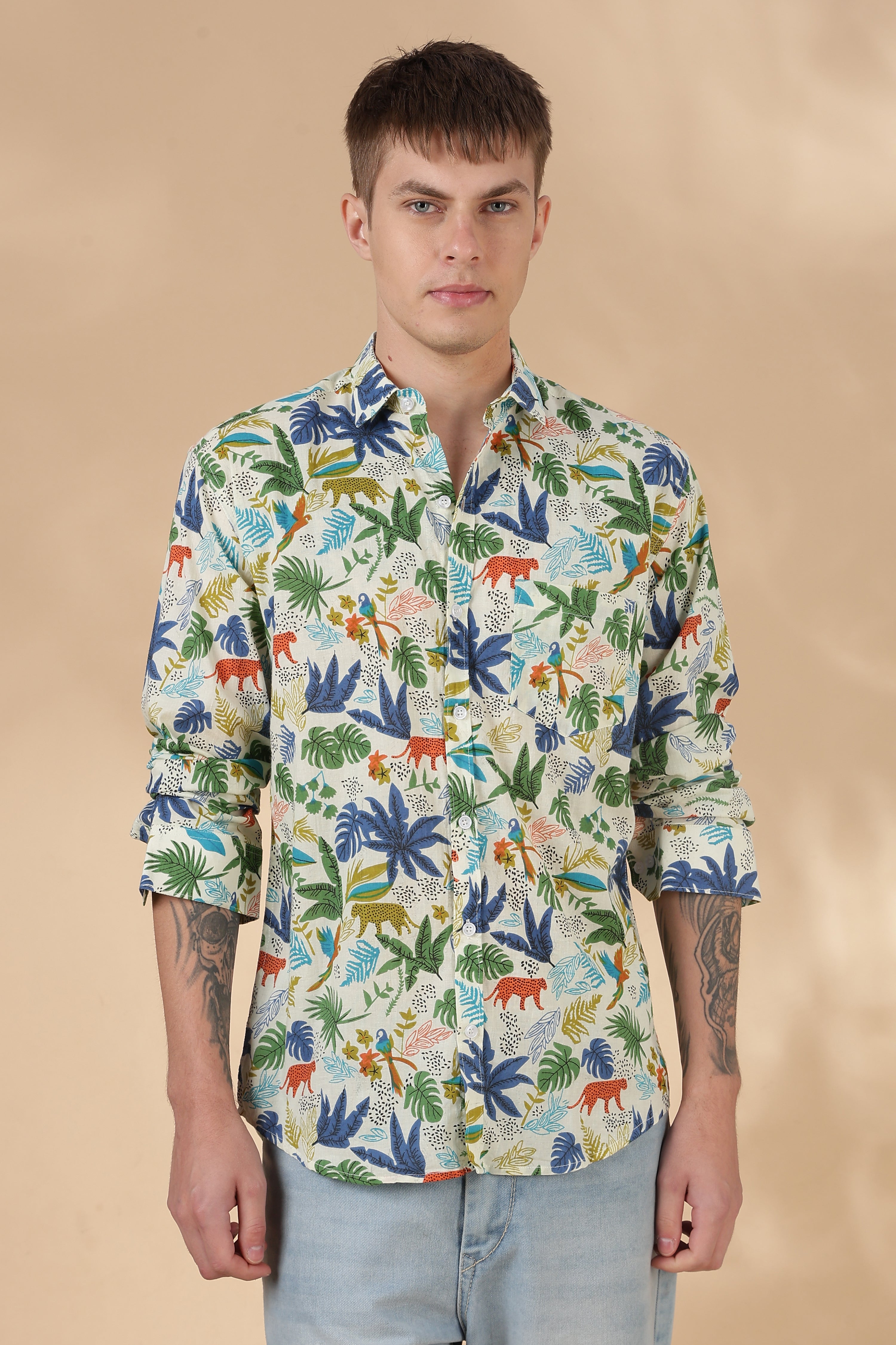 Men’s Full Sleeve Printed Cotton Shirt