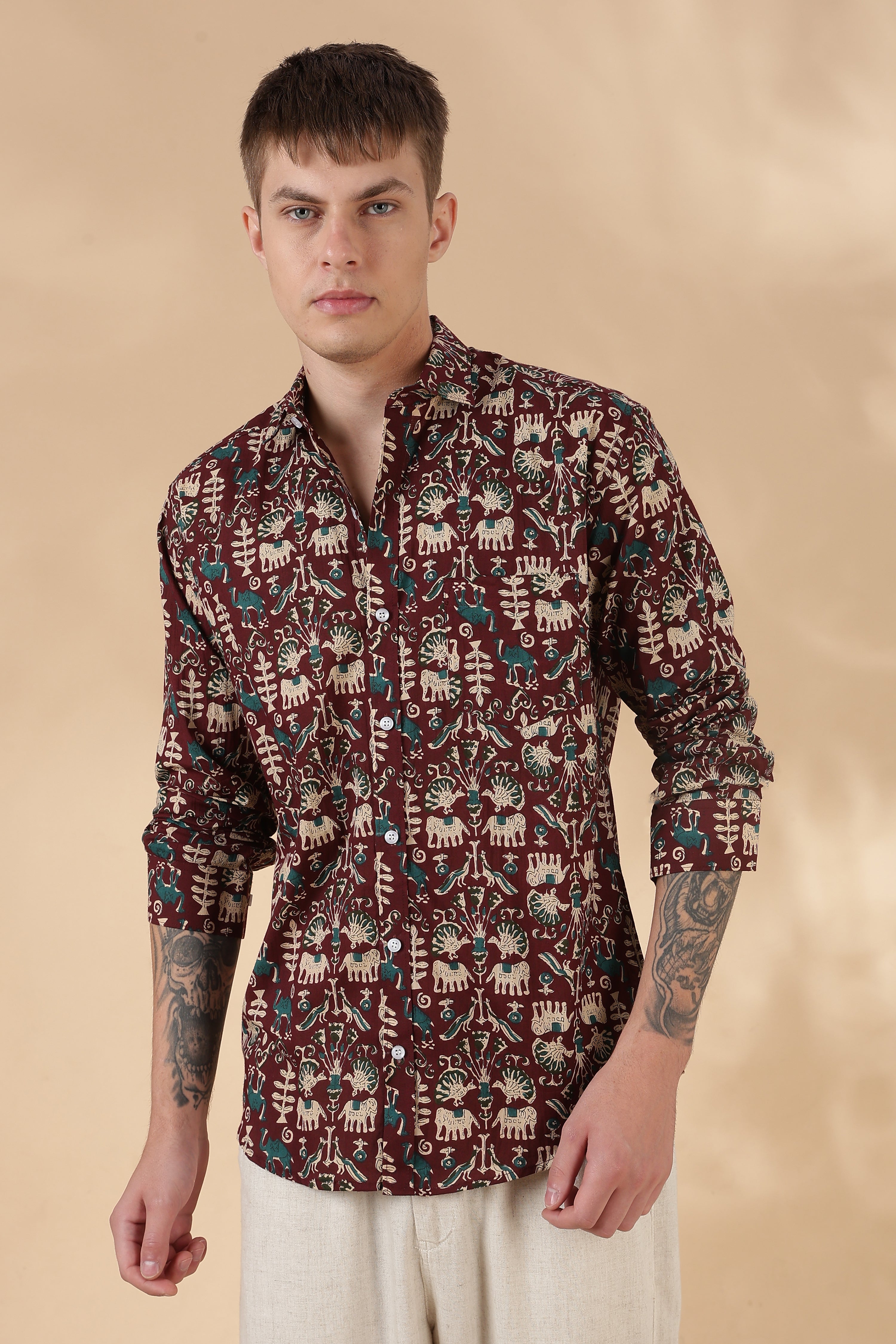 Men’s Full Sleeve Printed Cotton Shirt