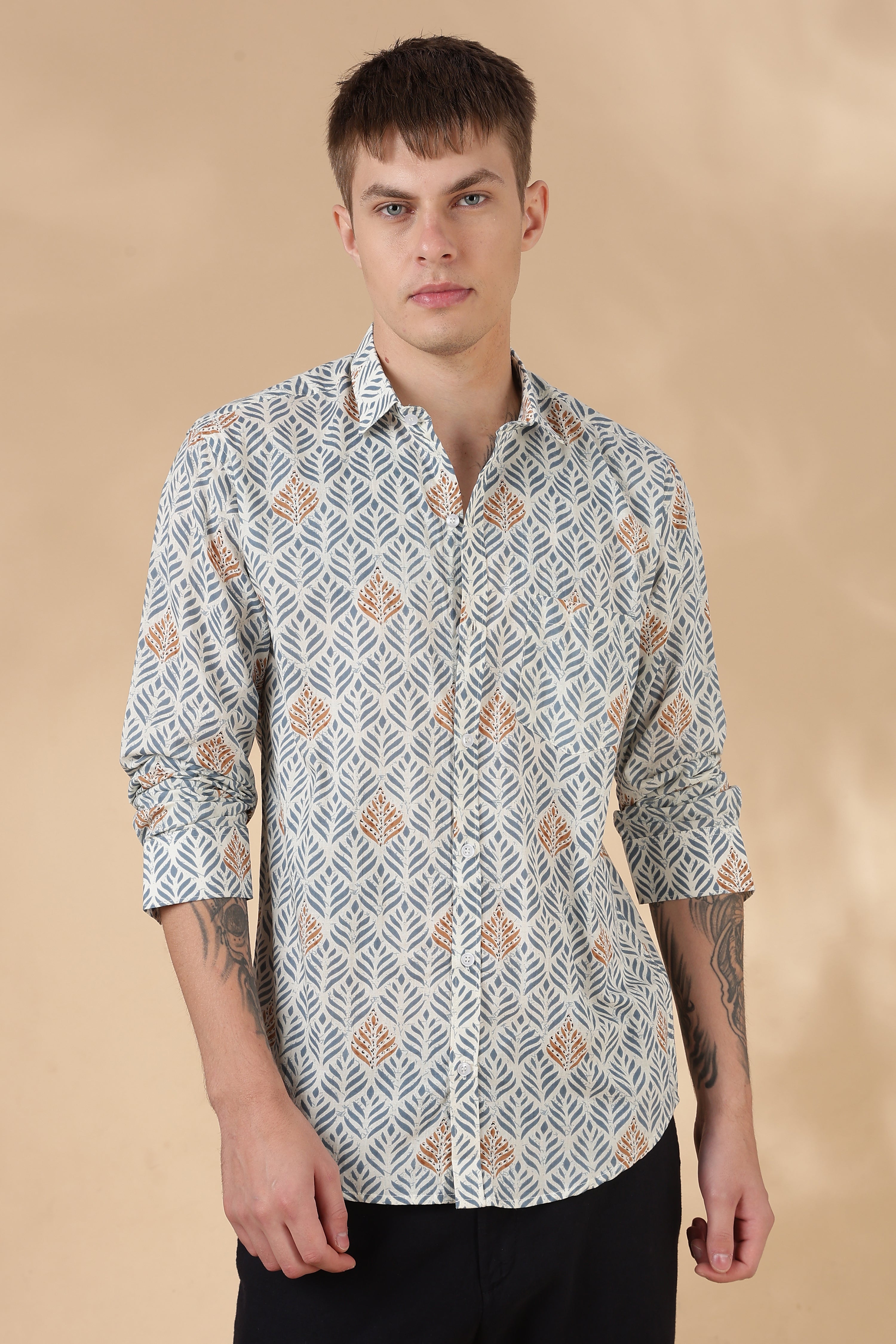 Men’s Full Sleeve Printed Cotton Shirt