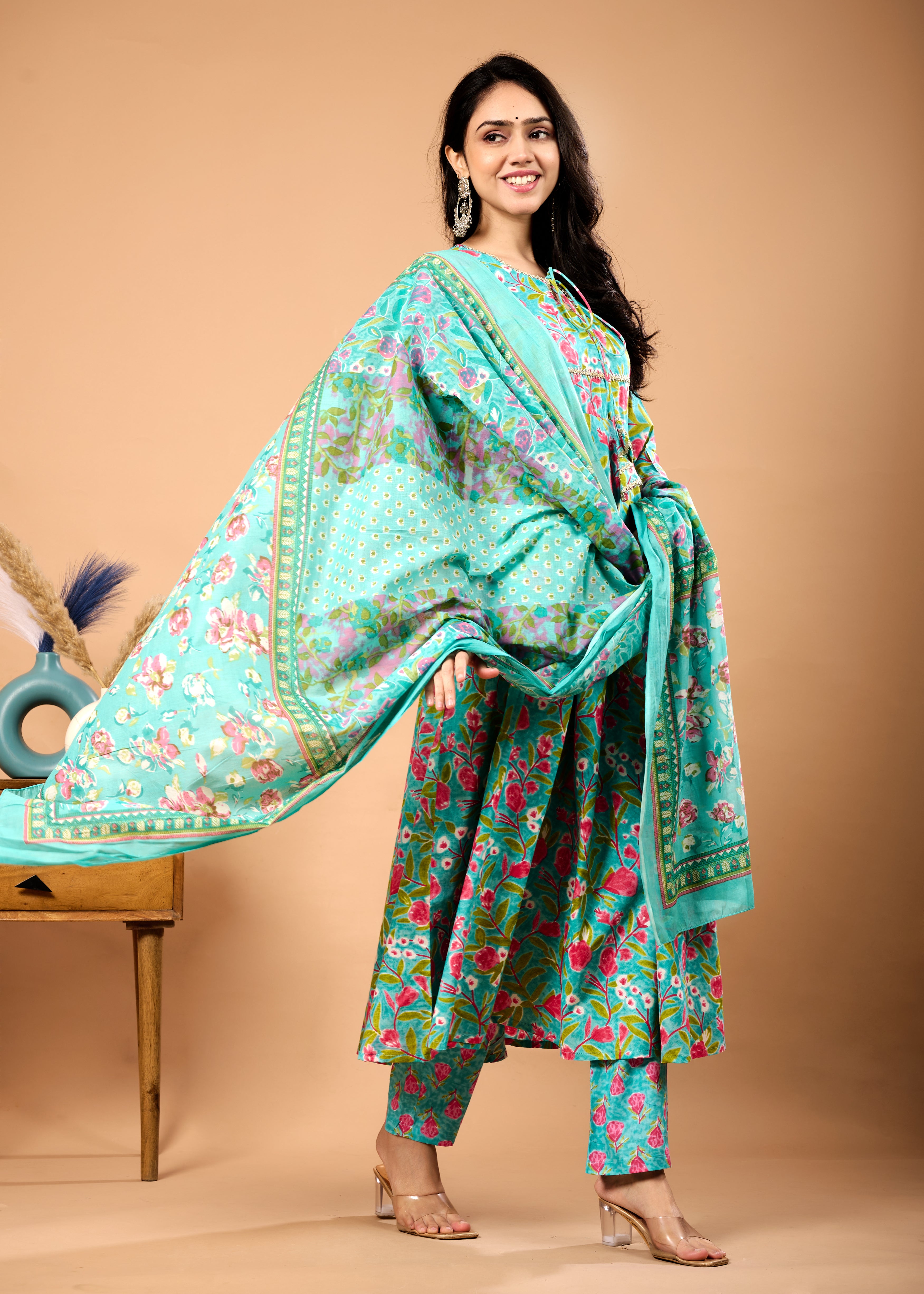 Floral Cotton Kurta Set for Women