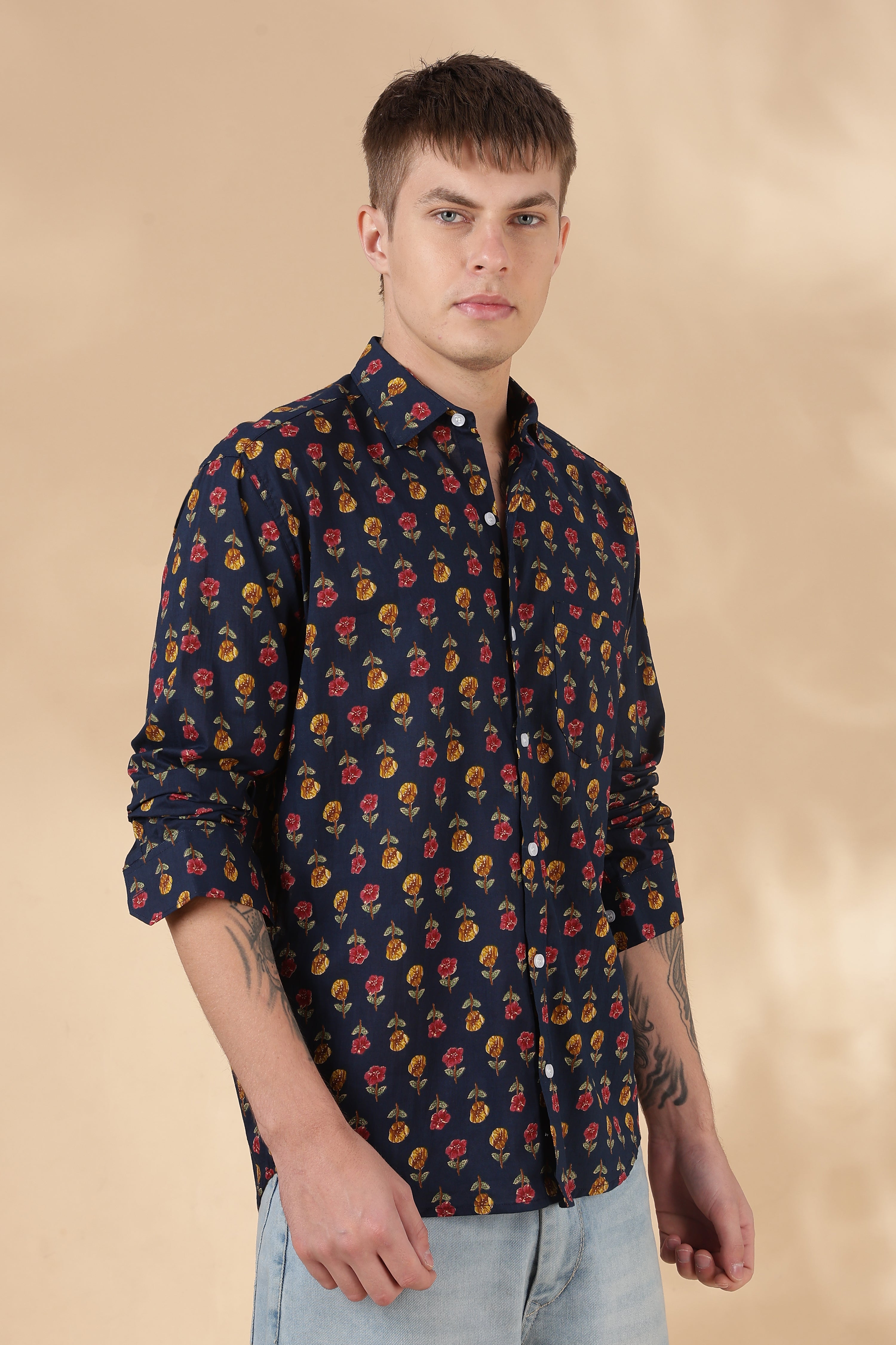 Men’s Full Sleeve Printed Cotton Shirt