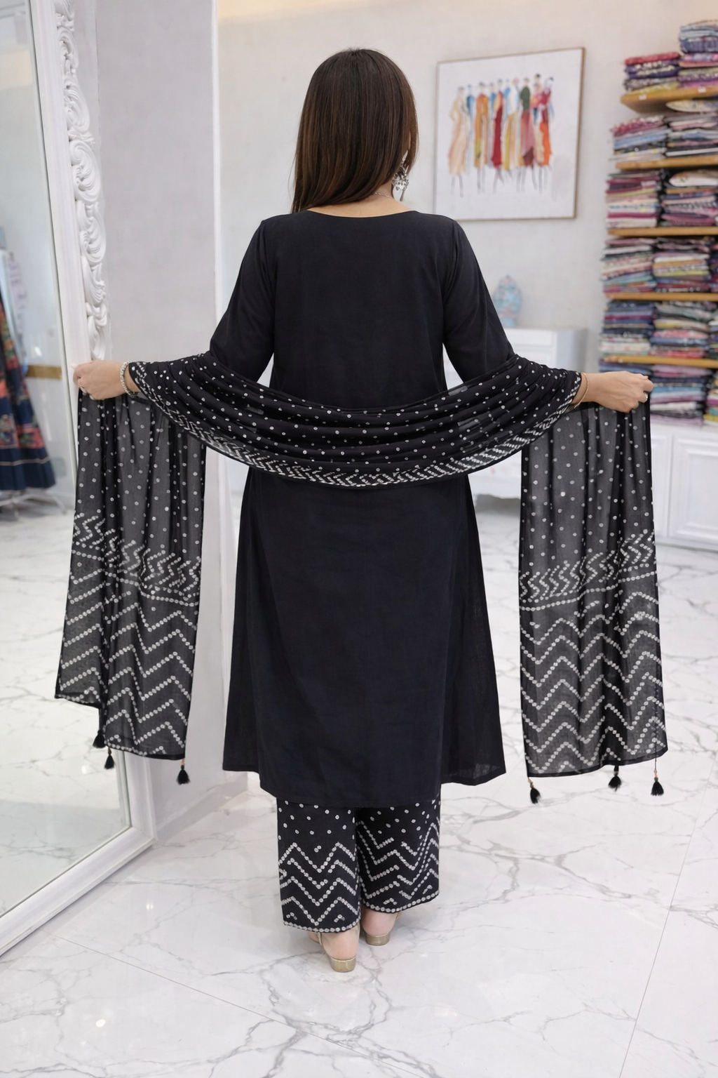 NAMA'S Women Ethnic Kurta Pant Set with Printed Dupatta