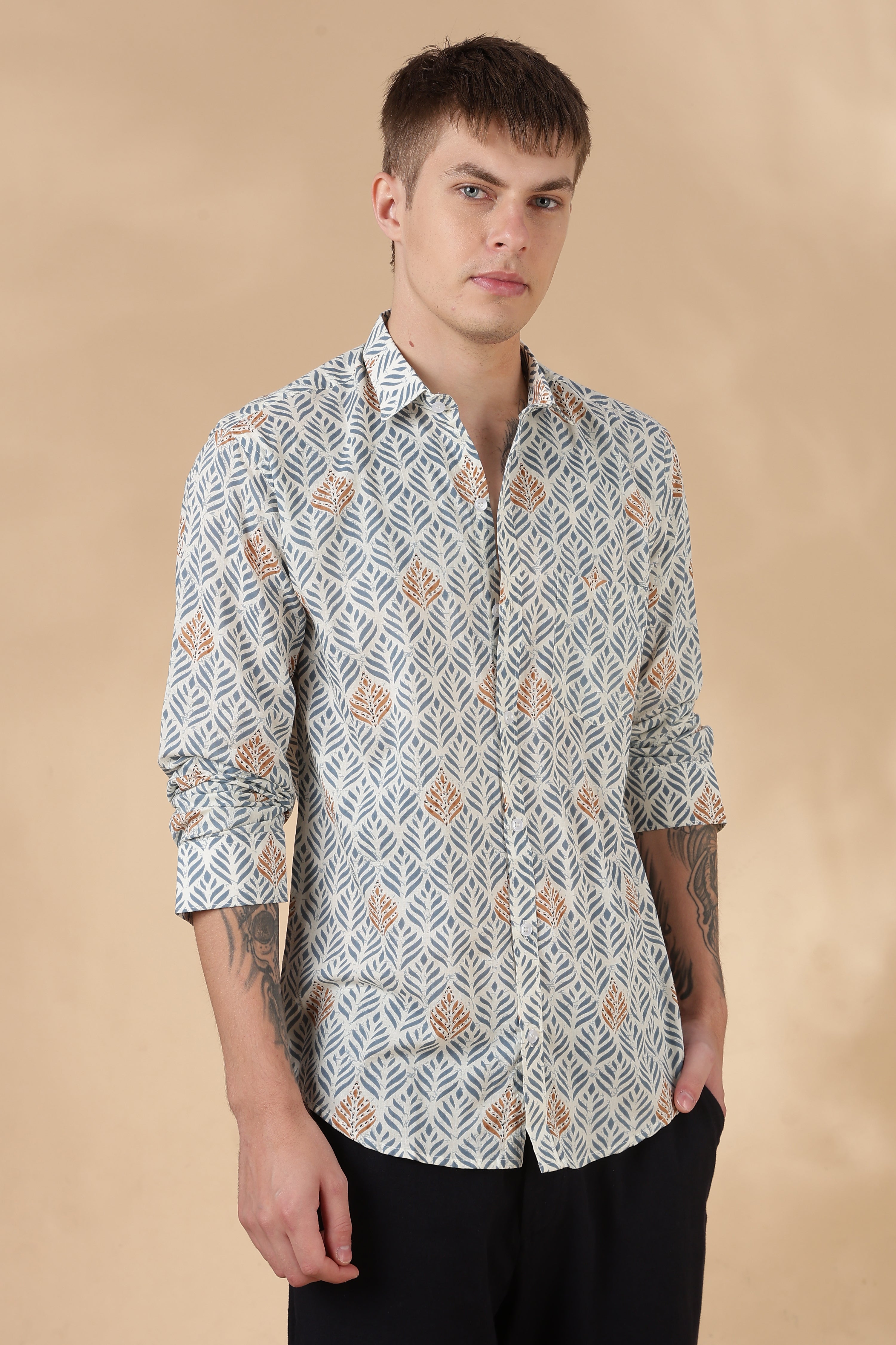 Men’s Full Sleeve Printed Cotton Shirt