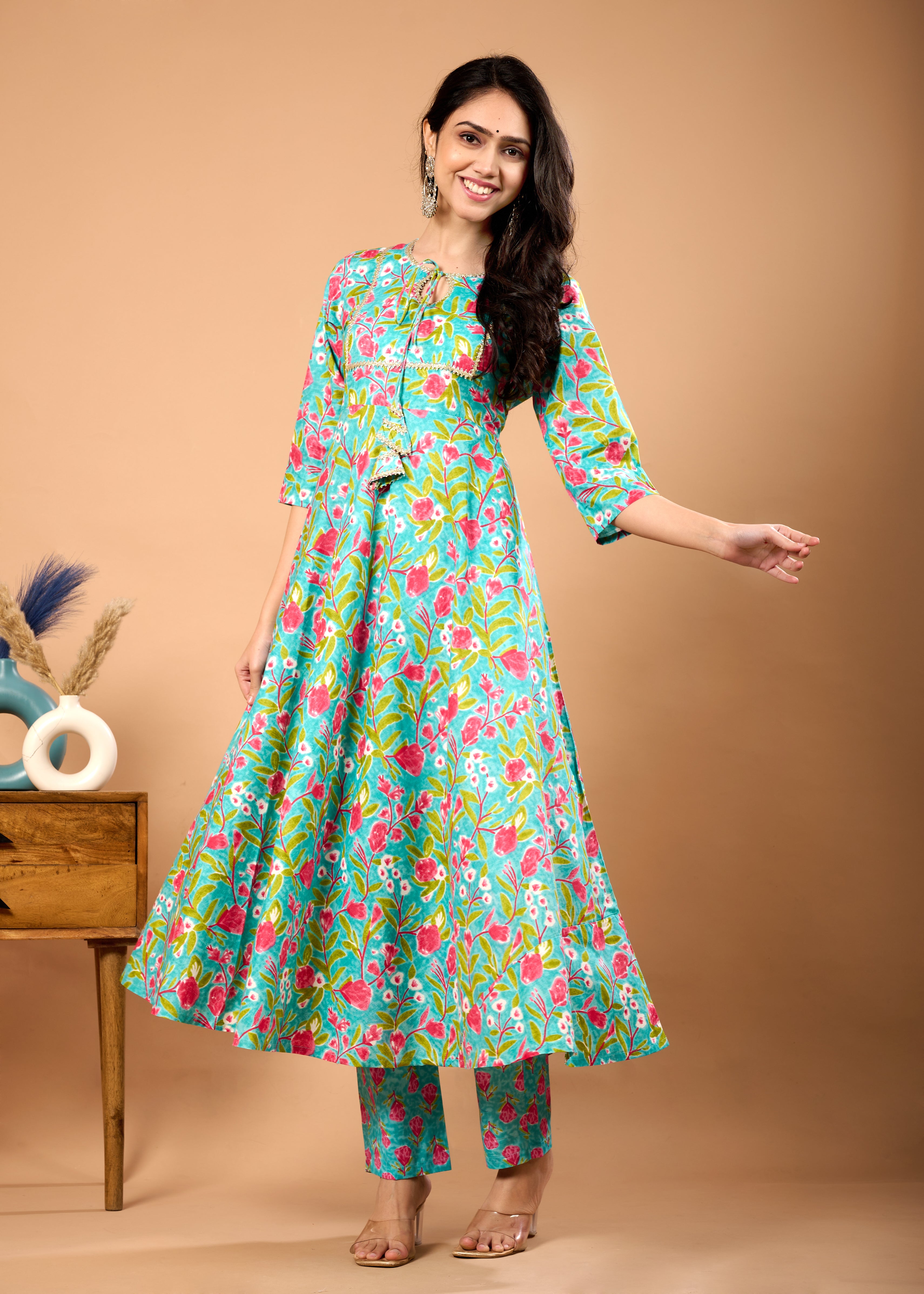 Floral Cotton Kurta Set for Women