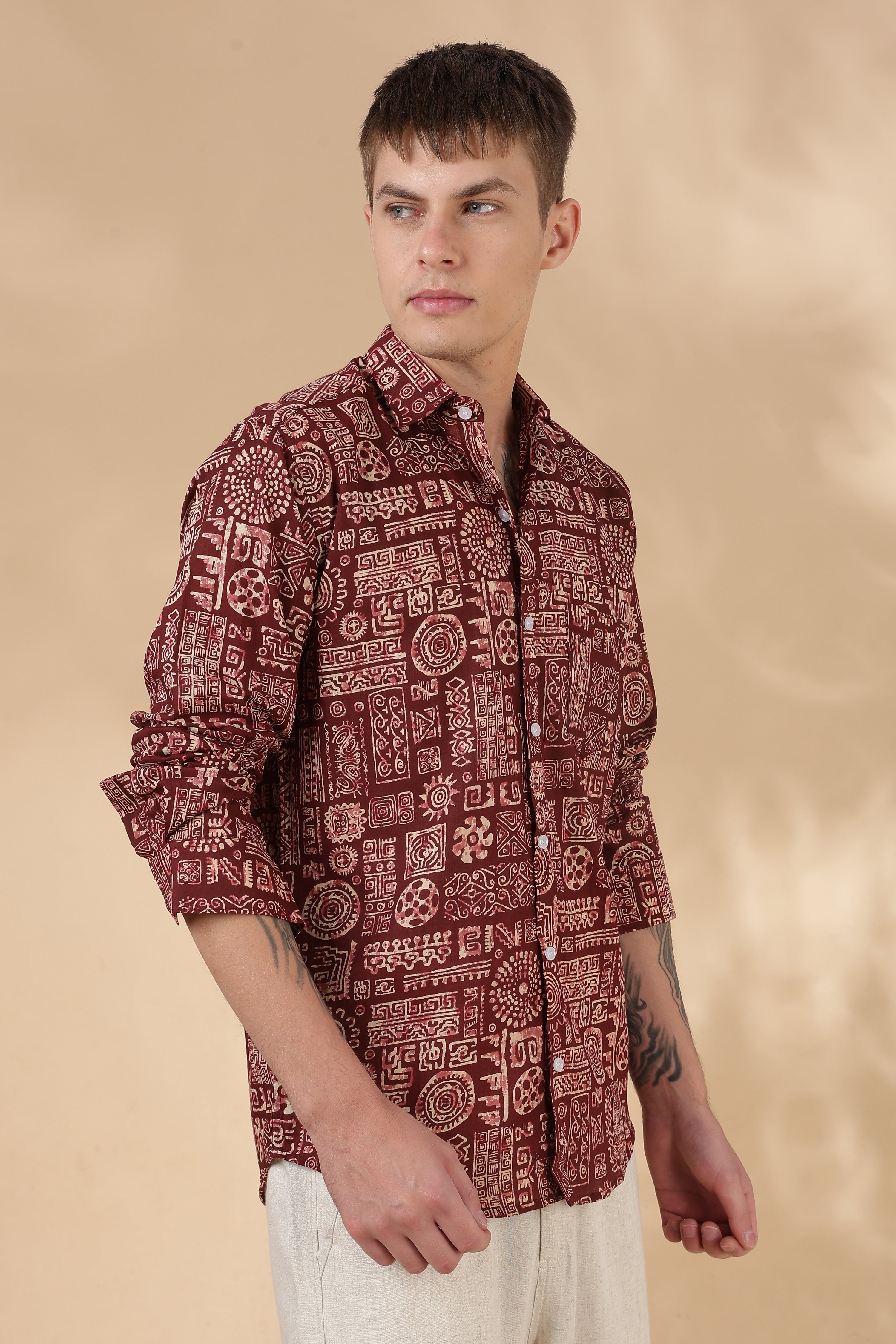Men’s Full Sleeve Printed Cotton Shirt