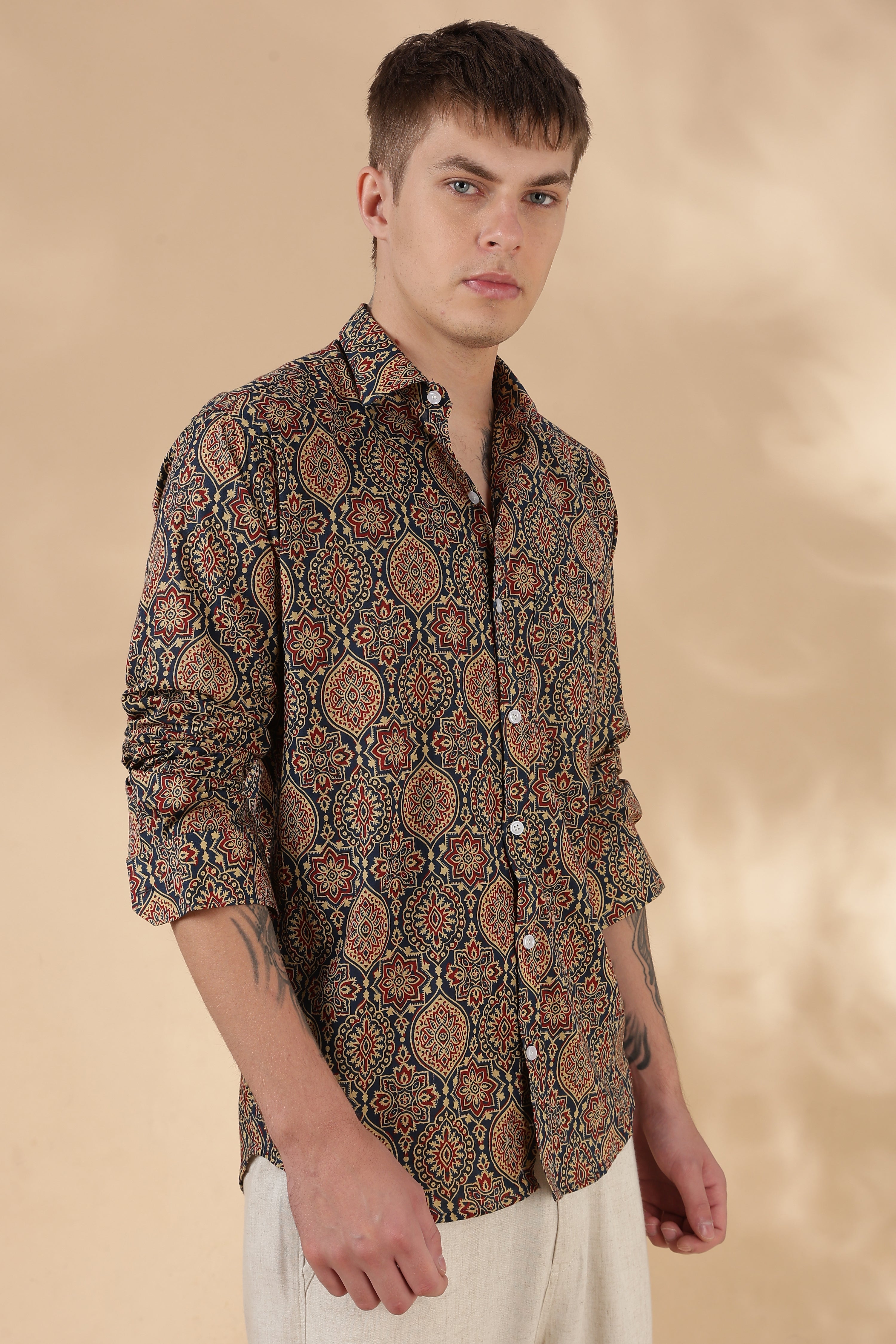 Men’s Full Sleeve Printed Cotton Shirt