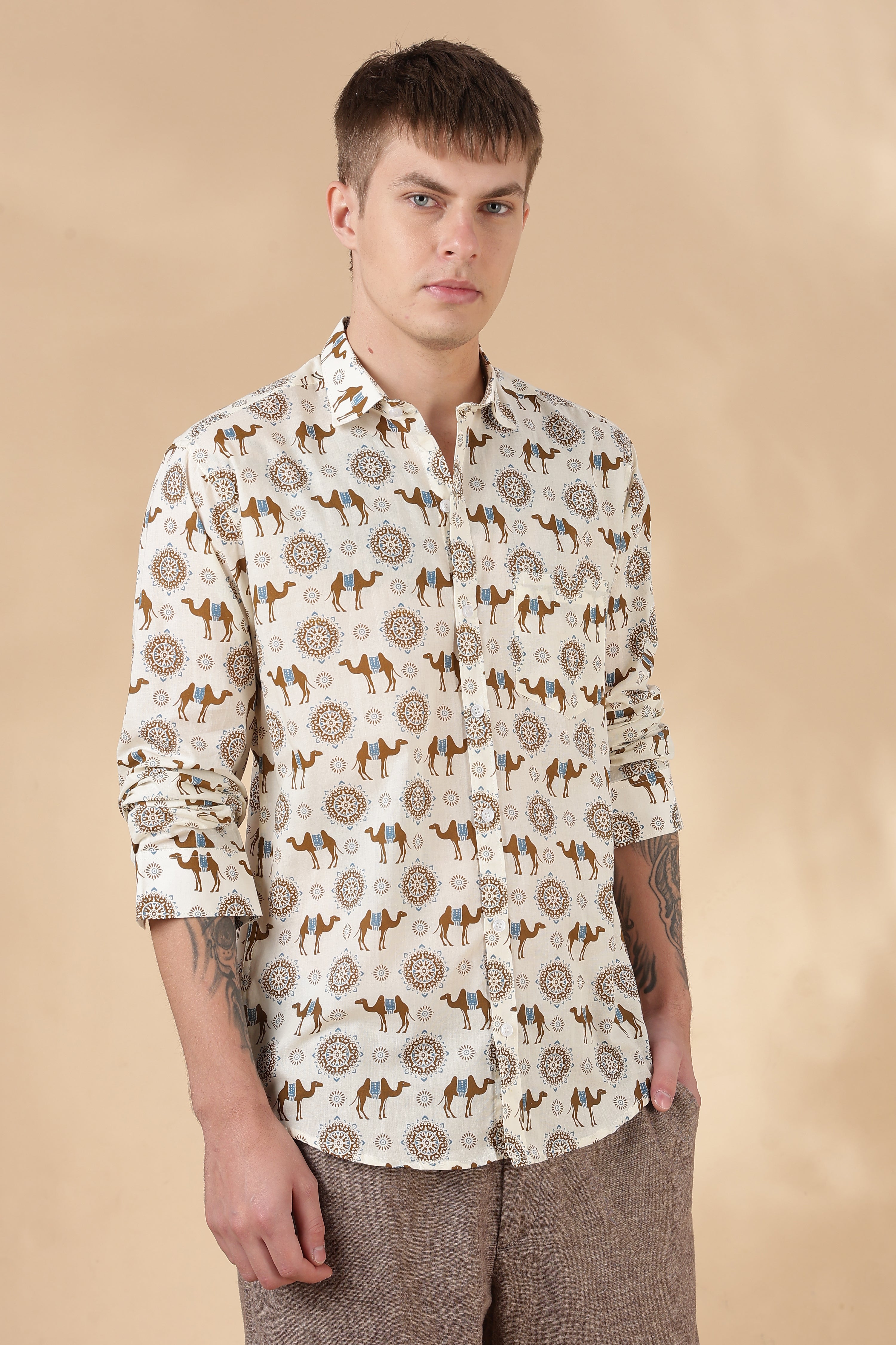 Men’s Full Sleeve Printed Cotton Shirt