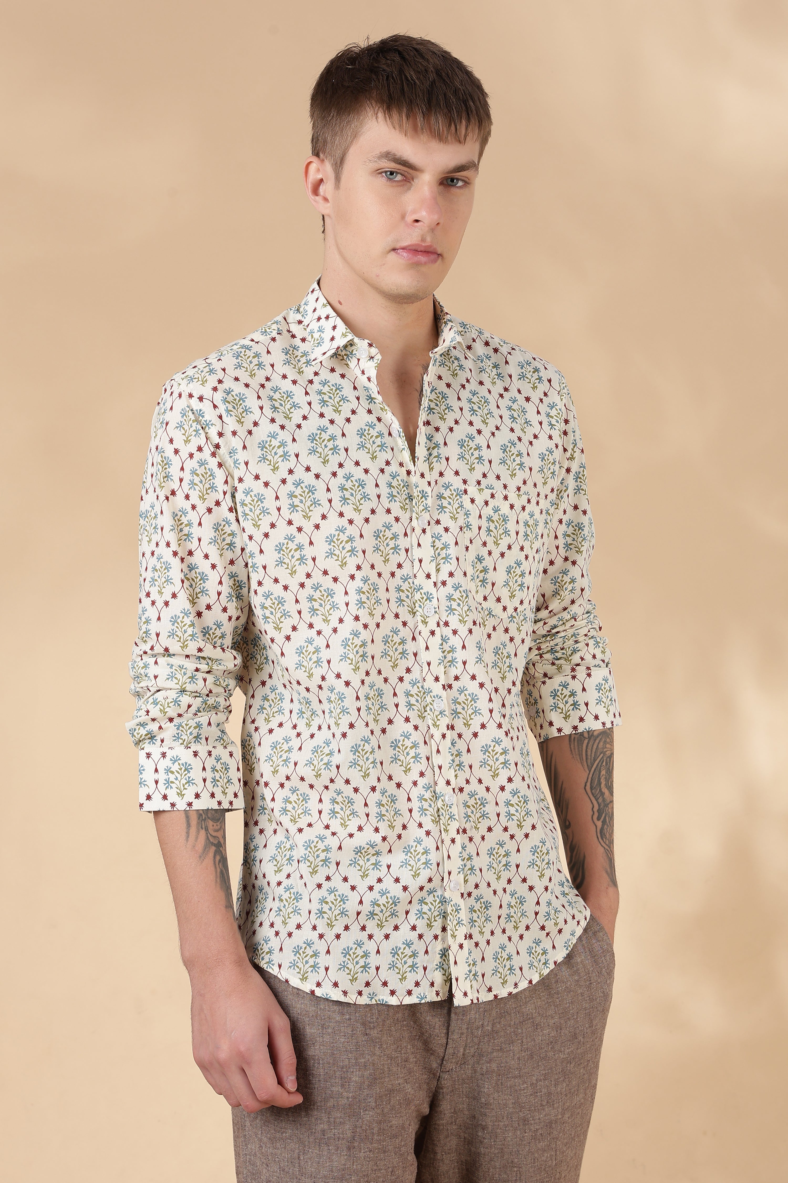 Men’s Full Sleeve Printed Cotton Shirt