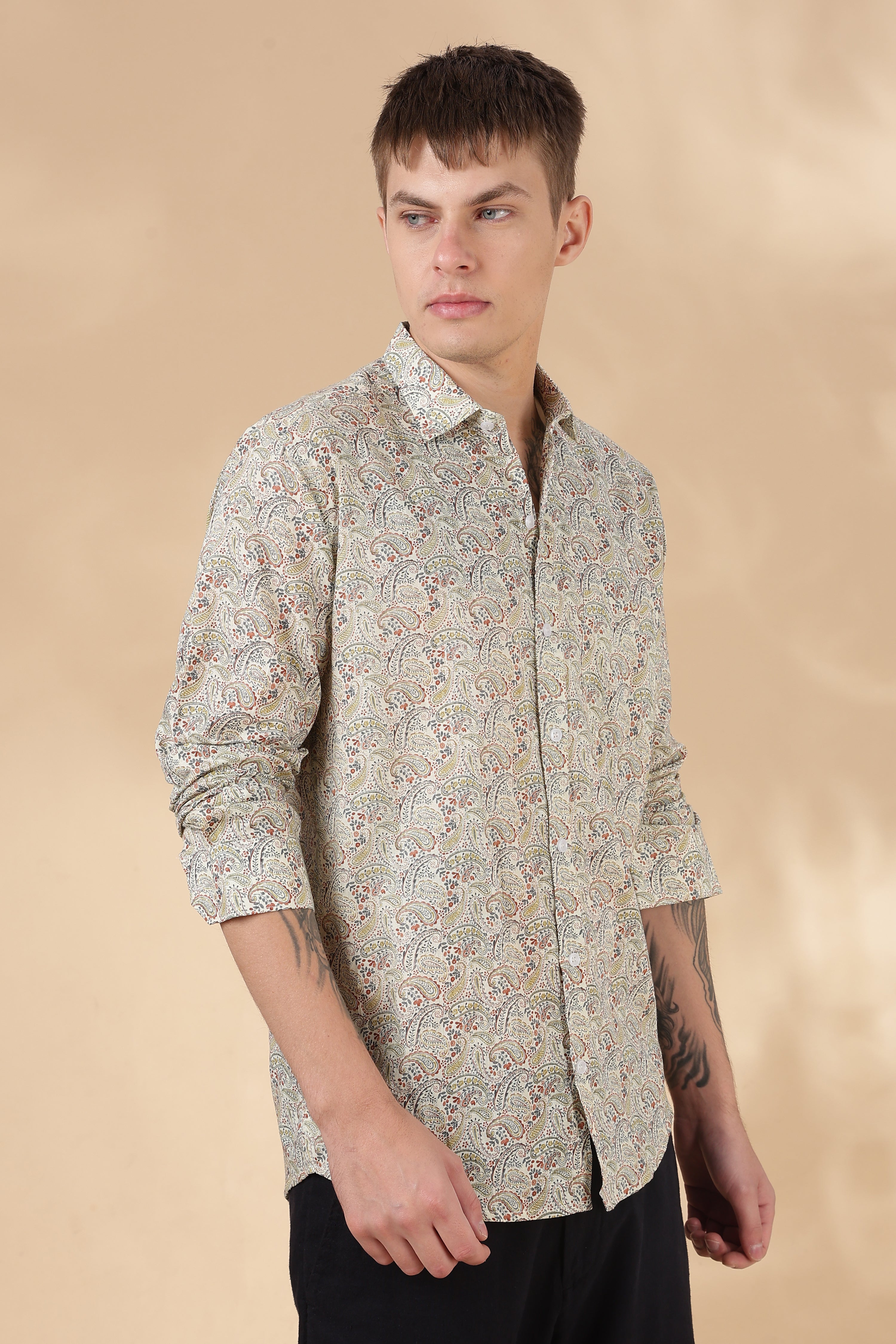 Men’s Full Sleeve Printed Cotton Shirt
