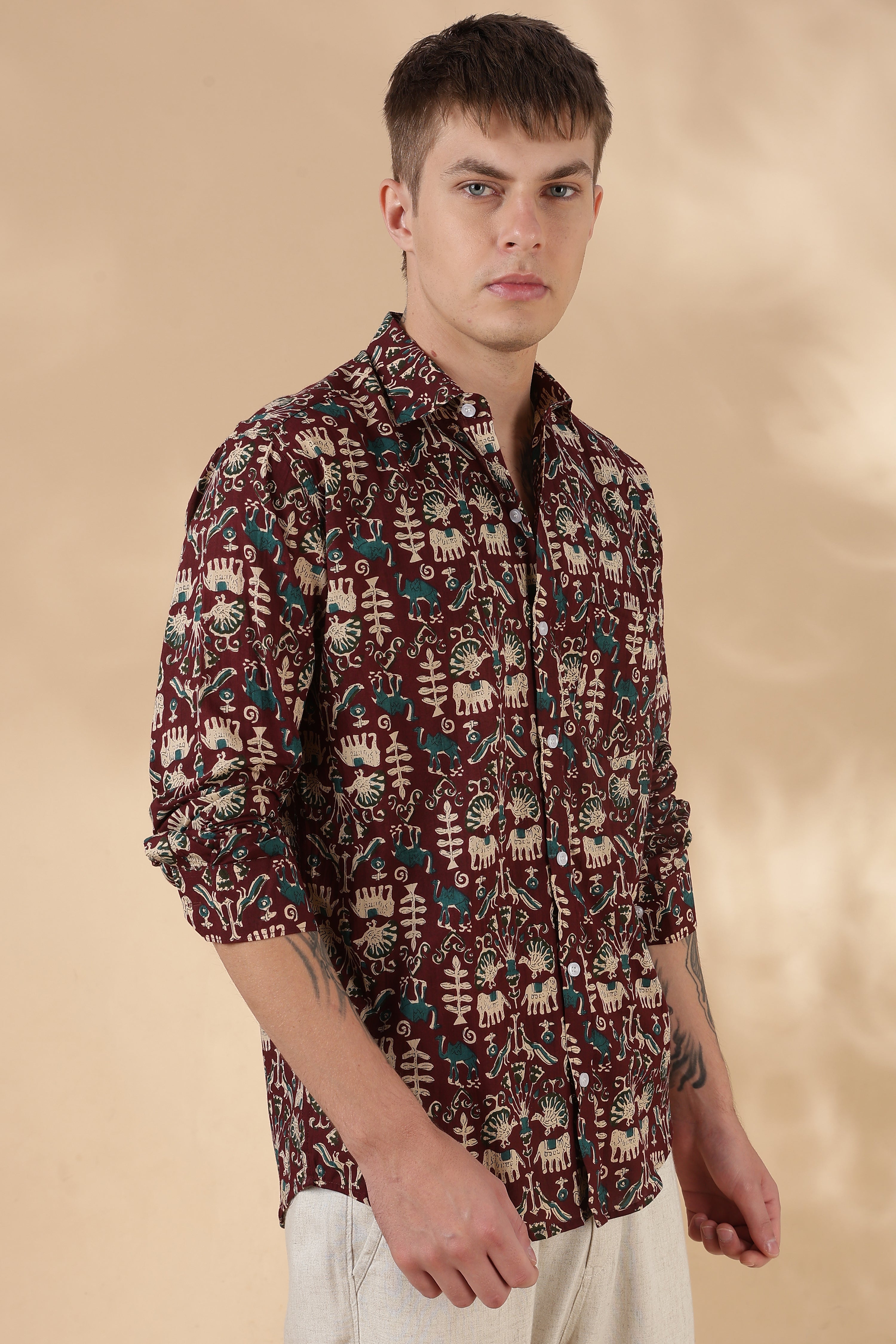 Men’s Full Sleeve Printed Cotton Shirt