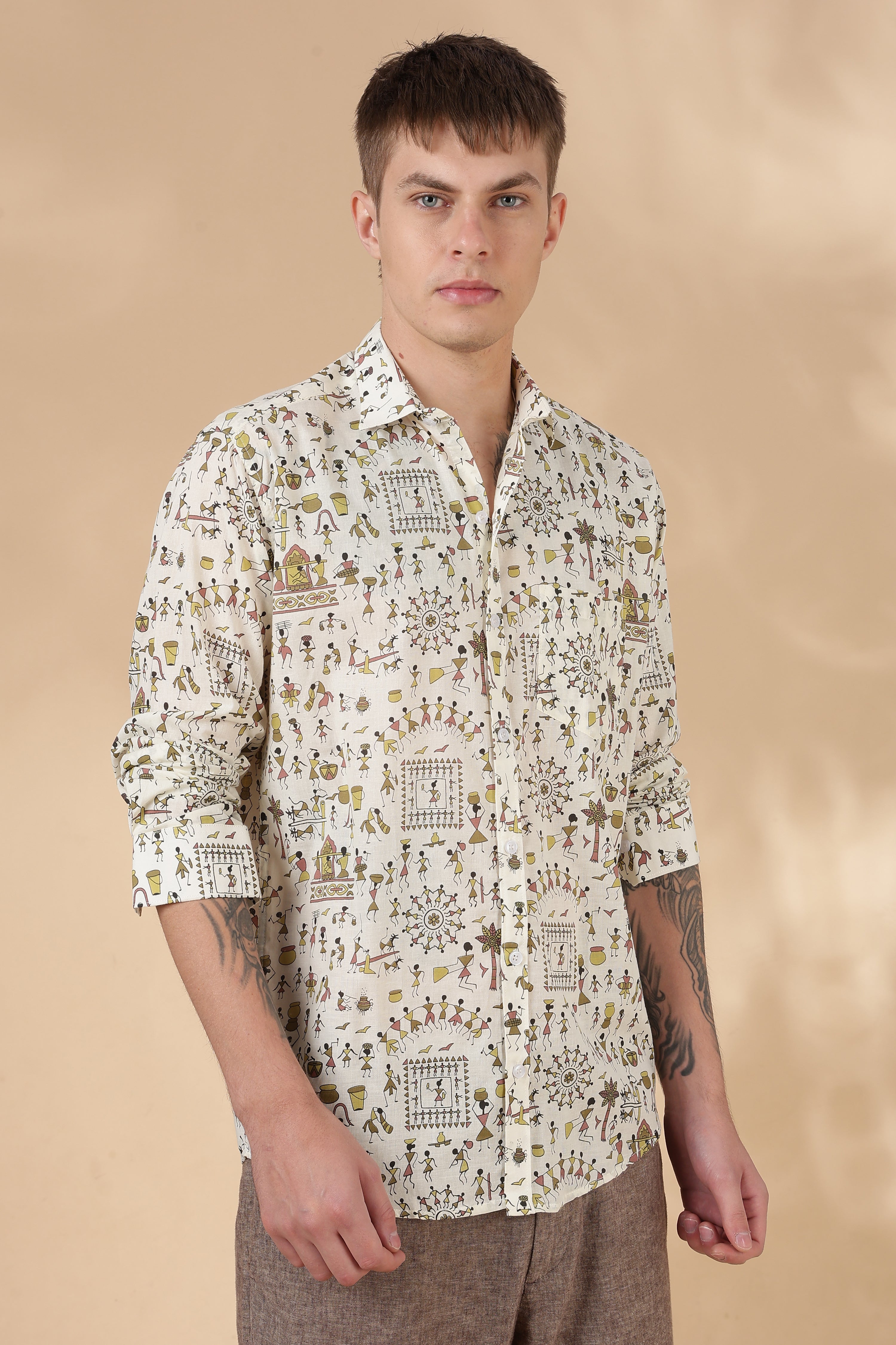 Men’s Full Sleeve Printed Cotton Shirt