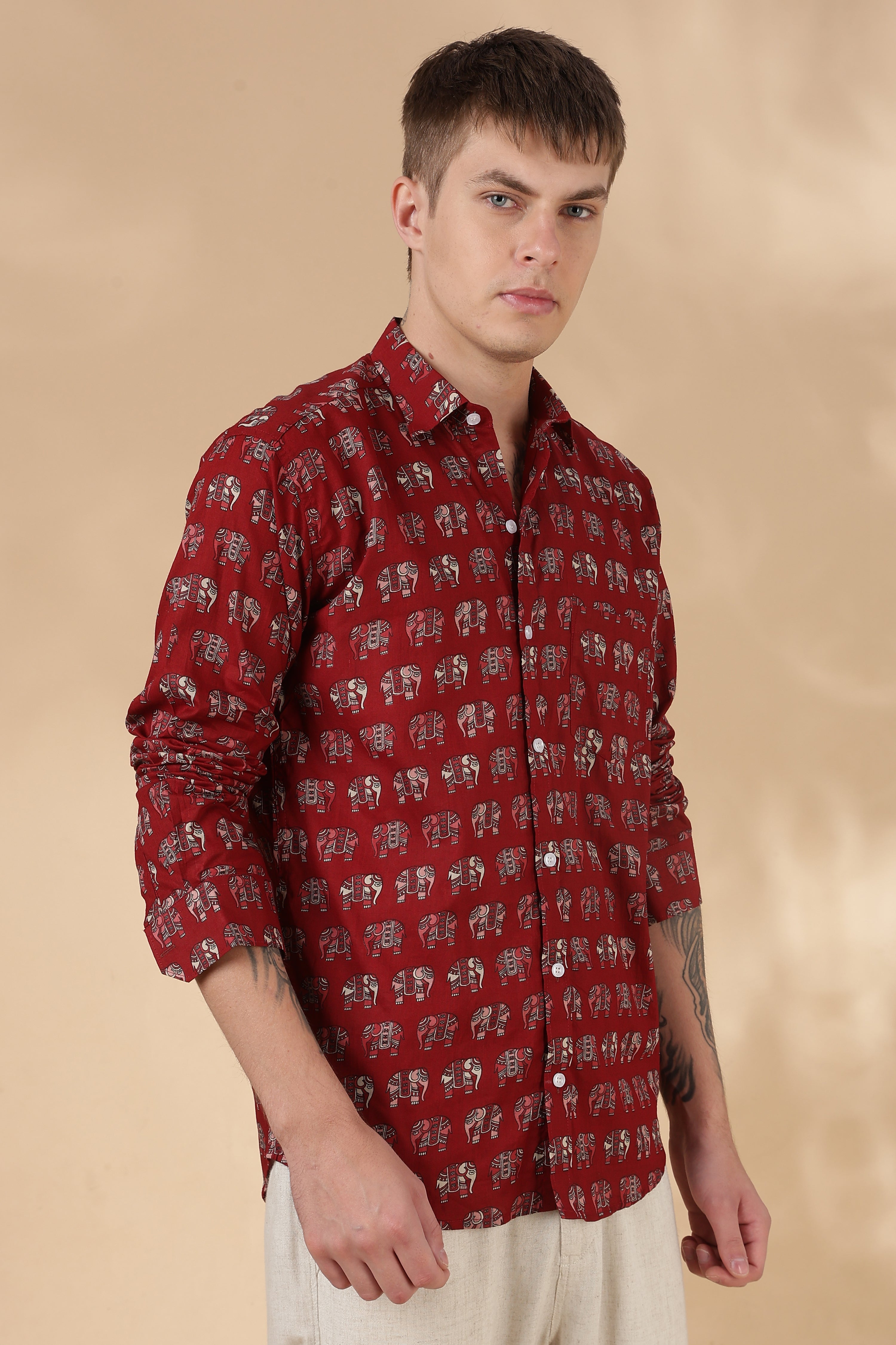 Men’s Full Sleeve Printed Cotton Shirt