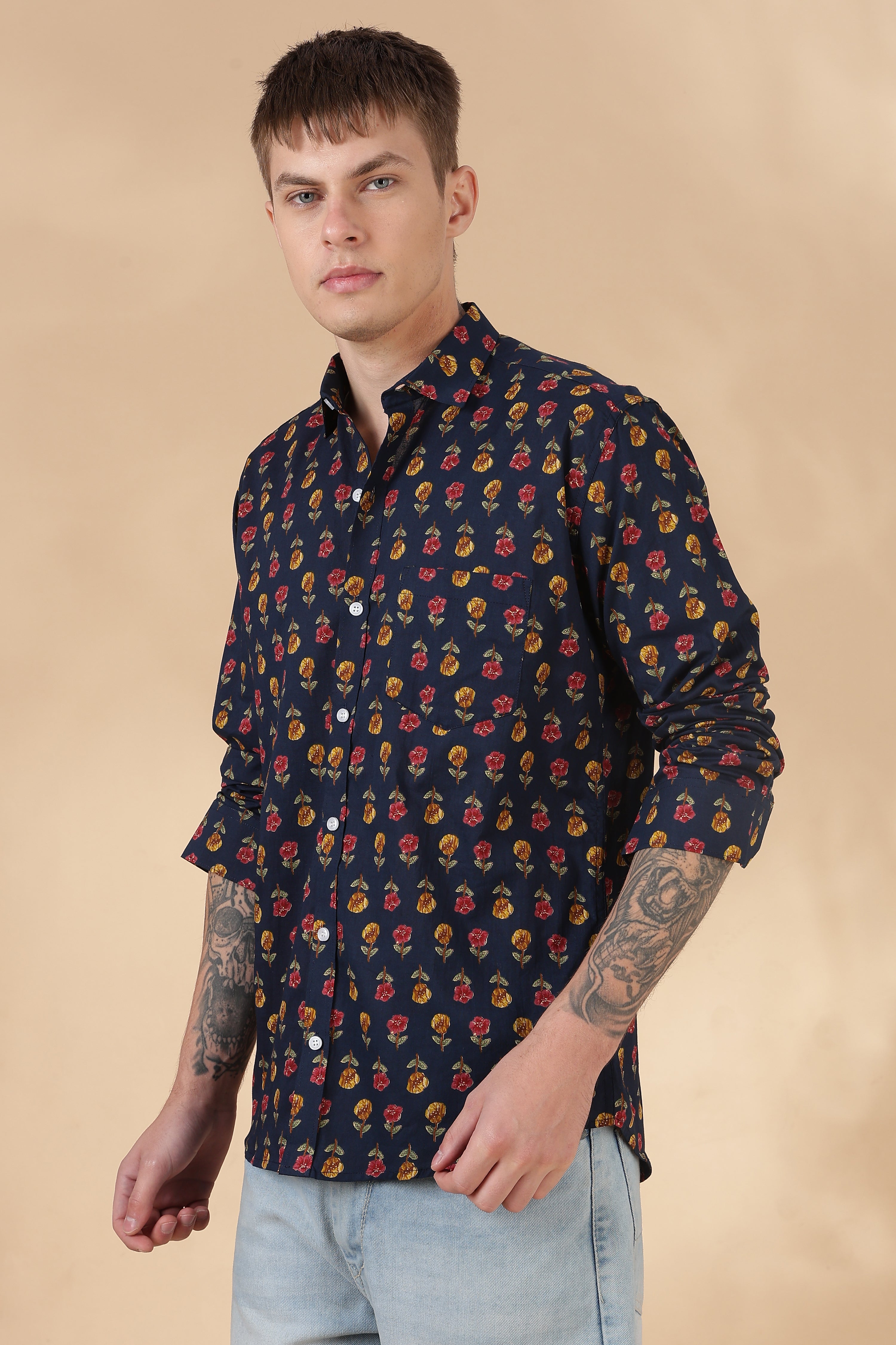 Men’s Full Sleeve Printed Cotton Shirt