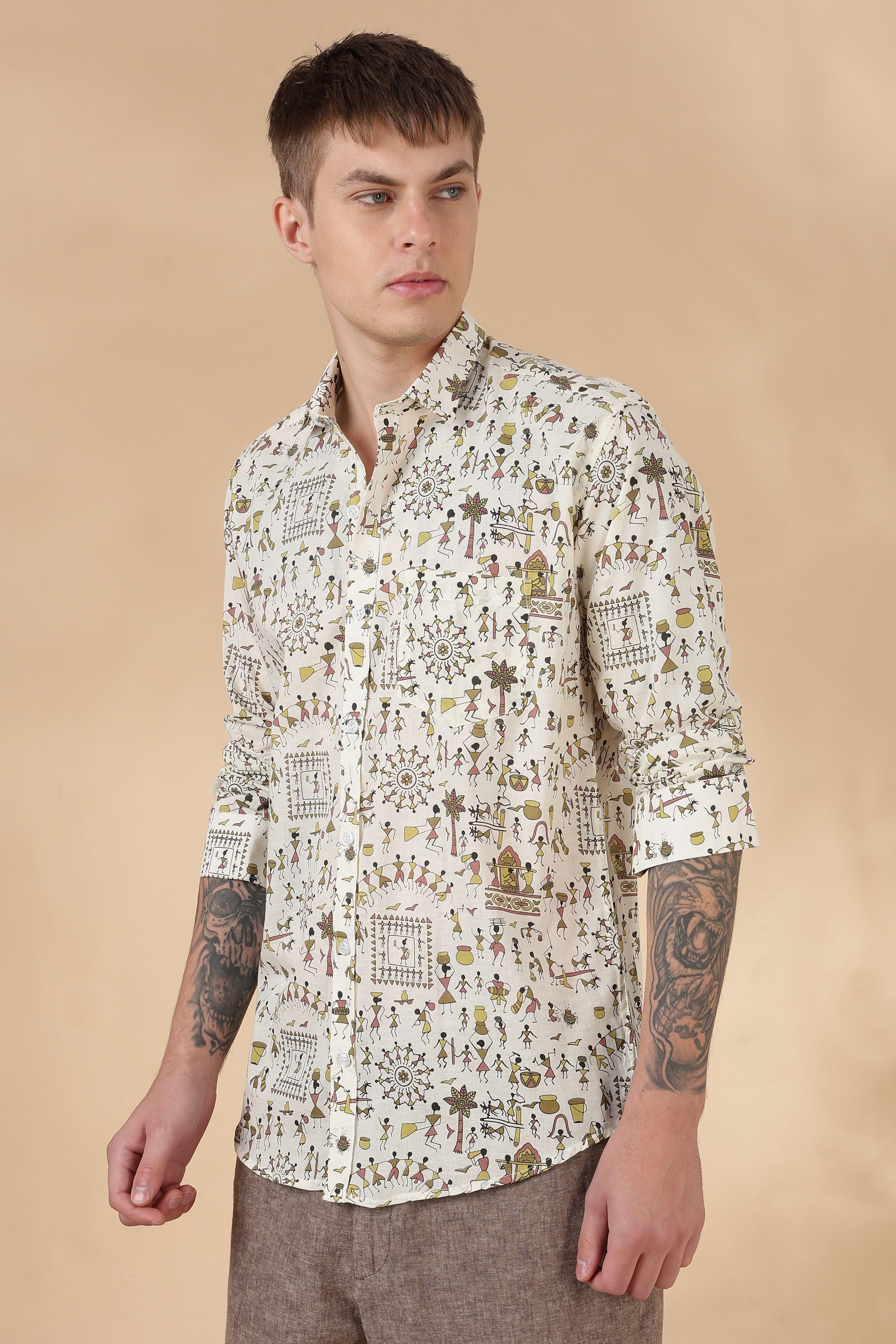 Men’s Full Sleeve Printed Cotton Shirt