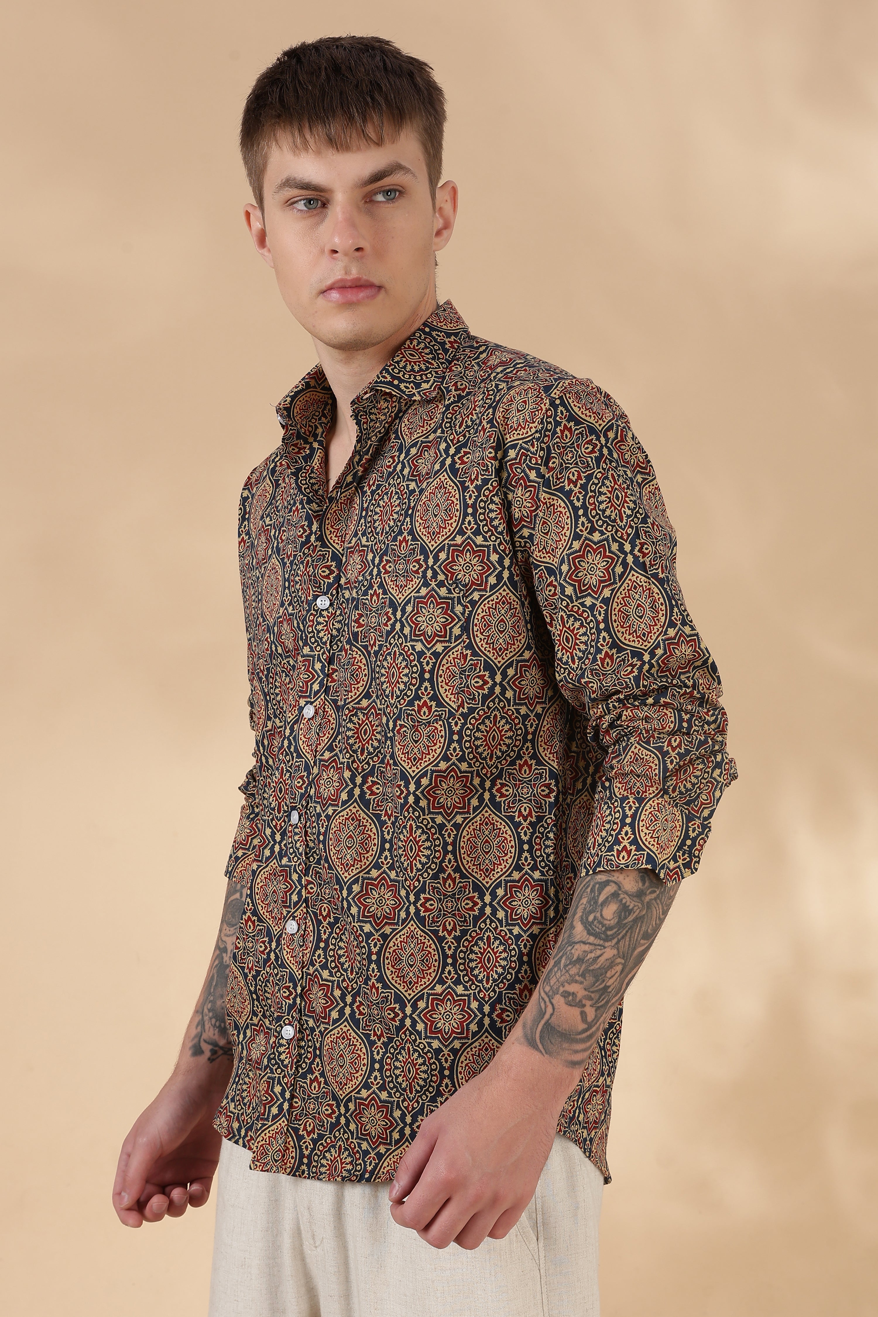 Men’s Full Sleeve Printed Cotton Shirt