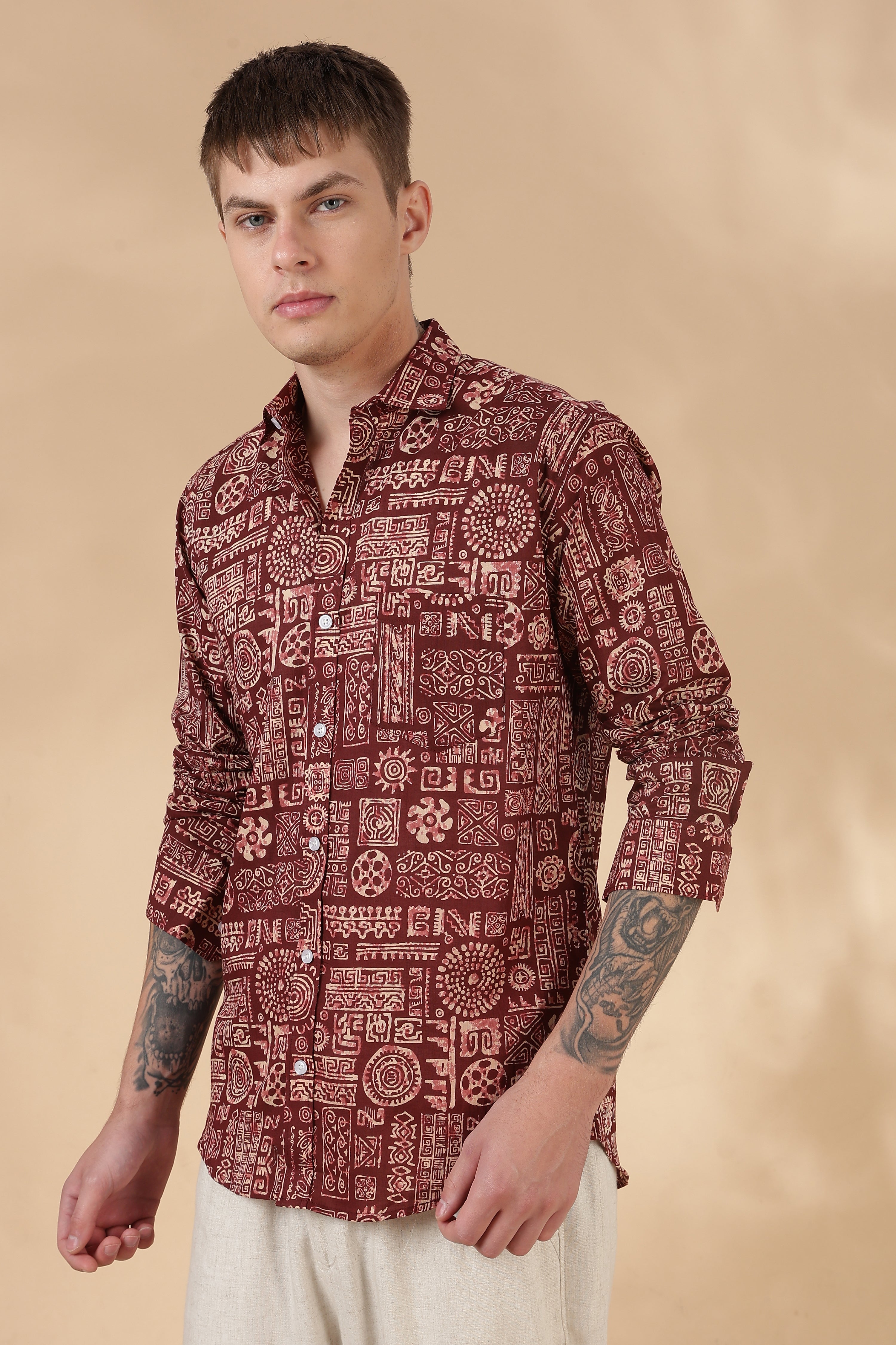 Men’s Full Sleeve Printed Cotton Shirt