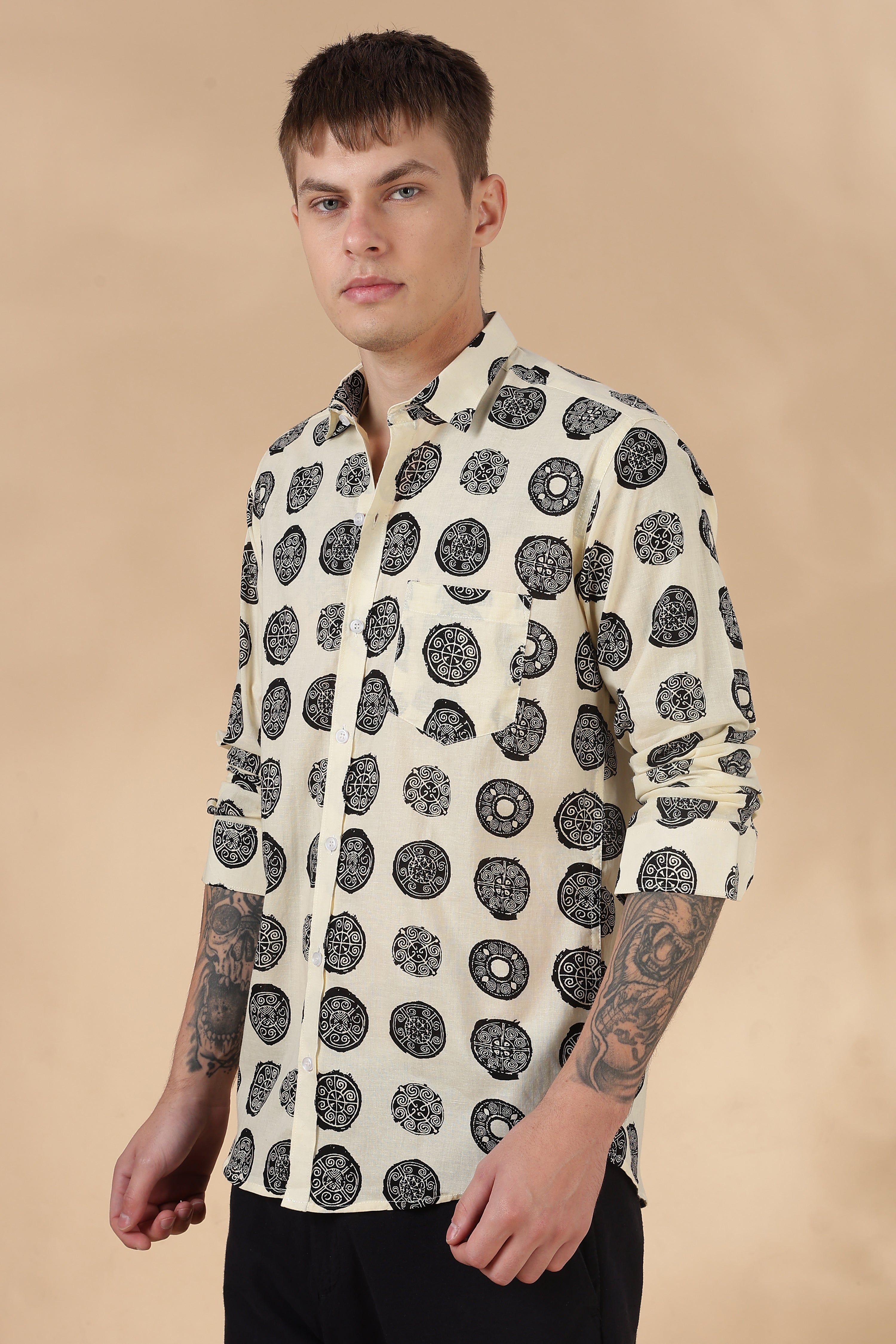Men’s Full Sleeve Printed Cotton Shirt
