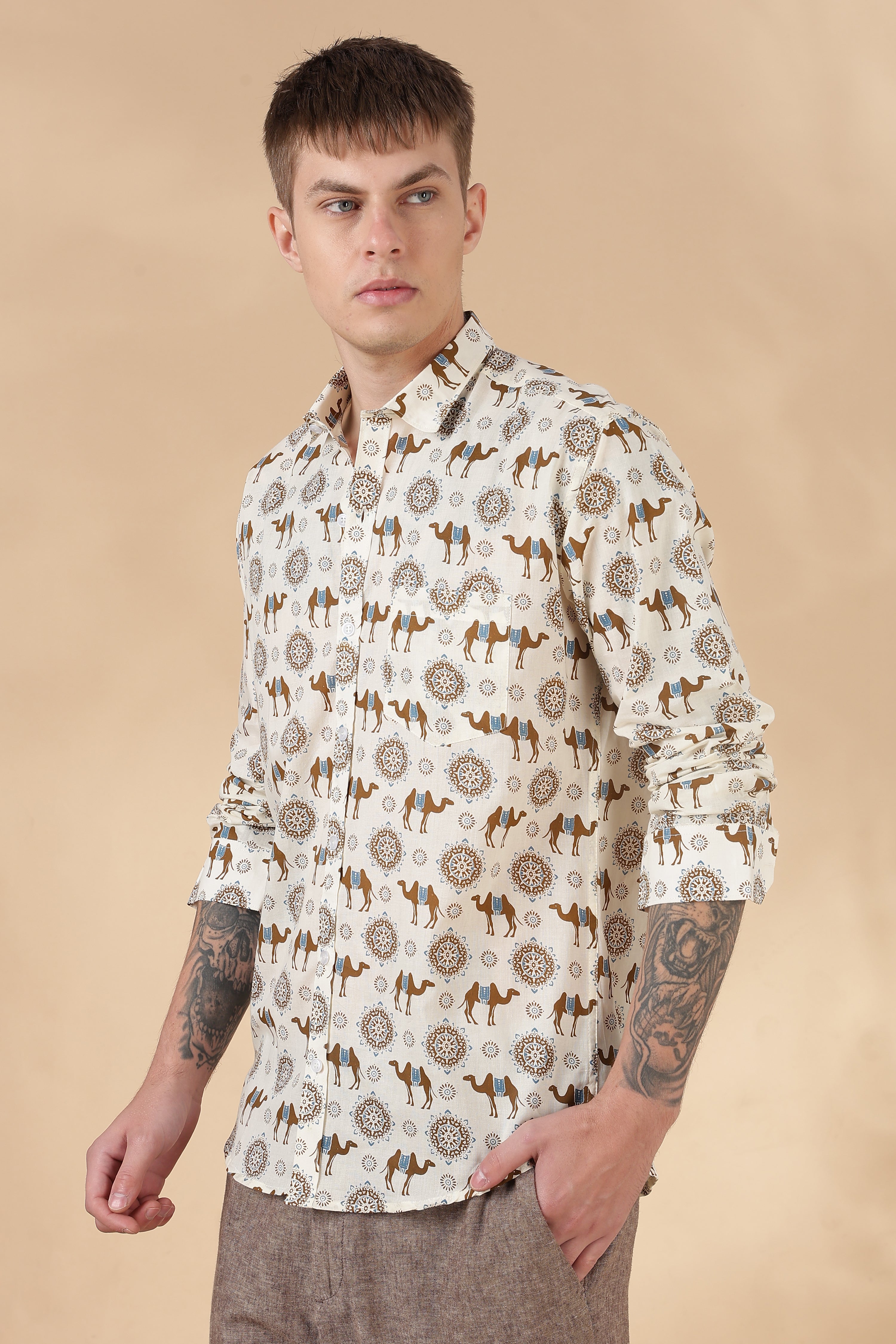 Men’s Full Sleeve Printed Cotton Shirt