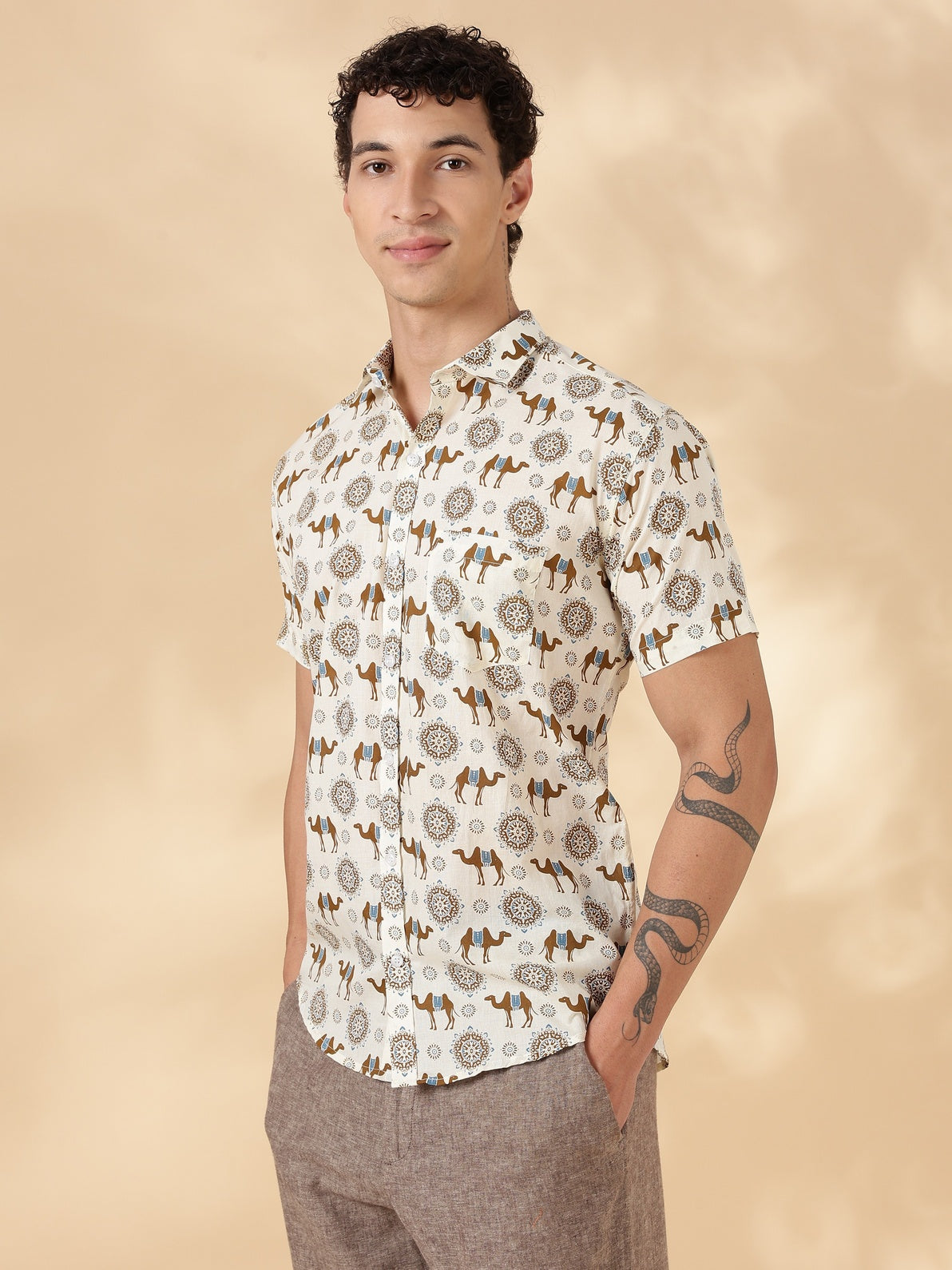 Stylish Printed Half Sleeve Shirt for Men