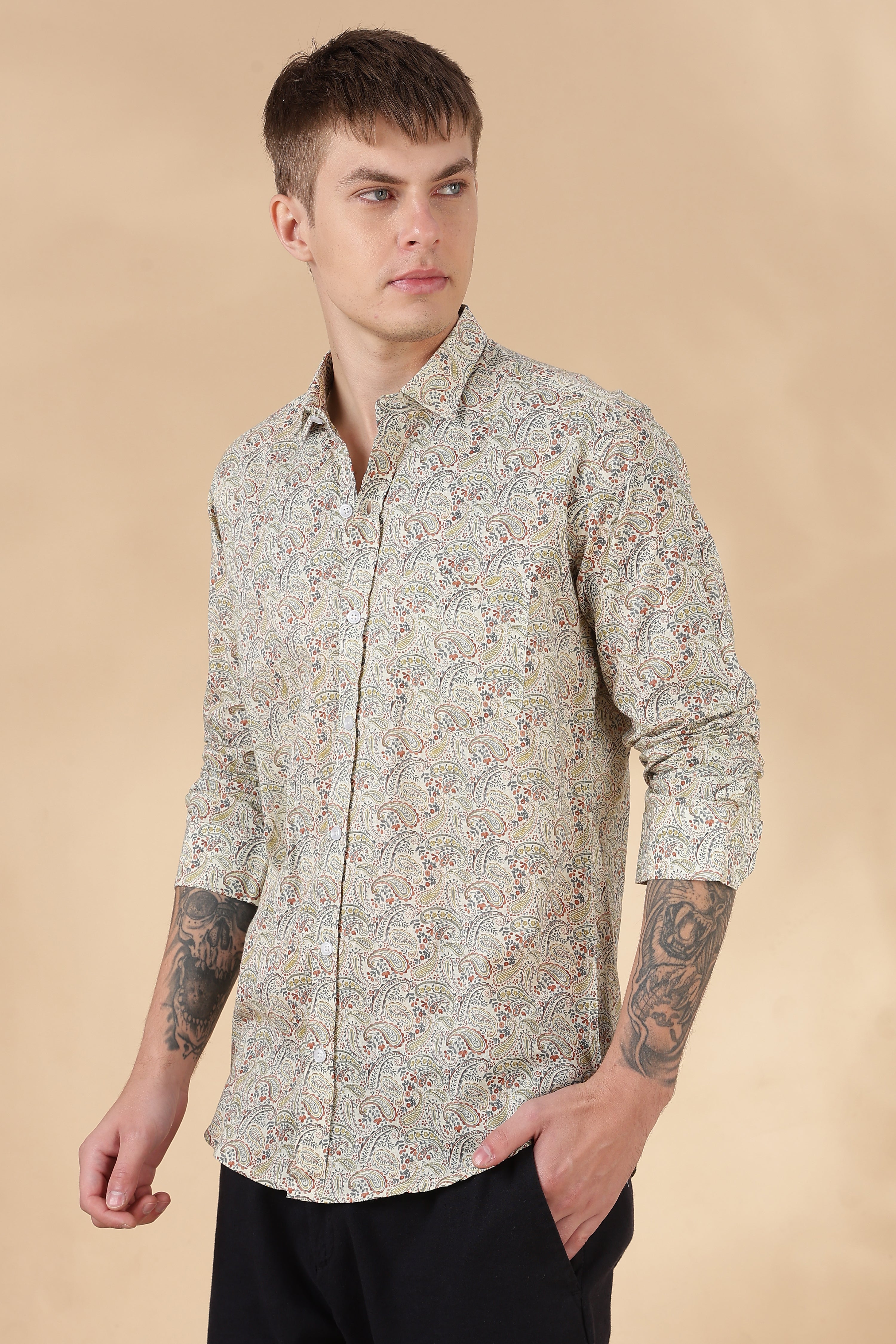 Men’s Full Sleeve Printed Cotton Shirt
