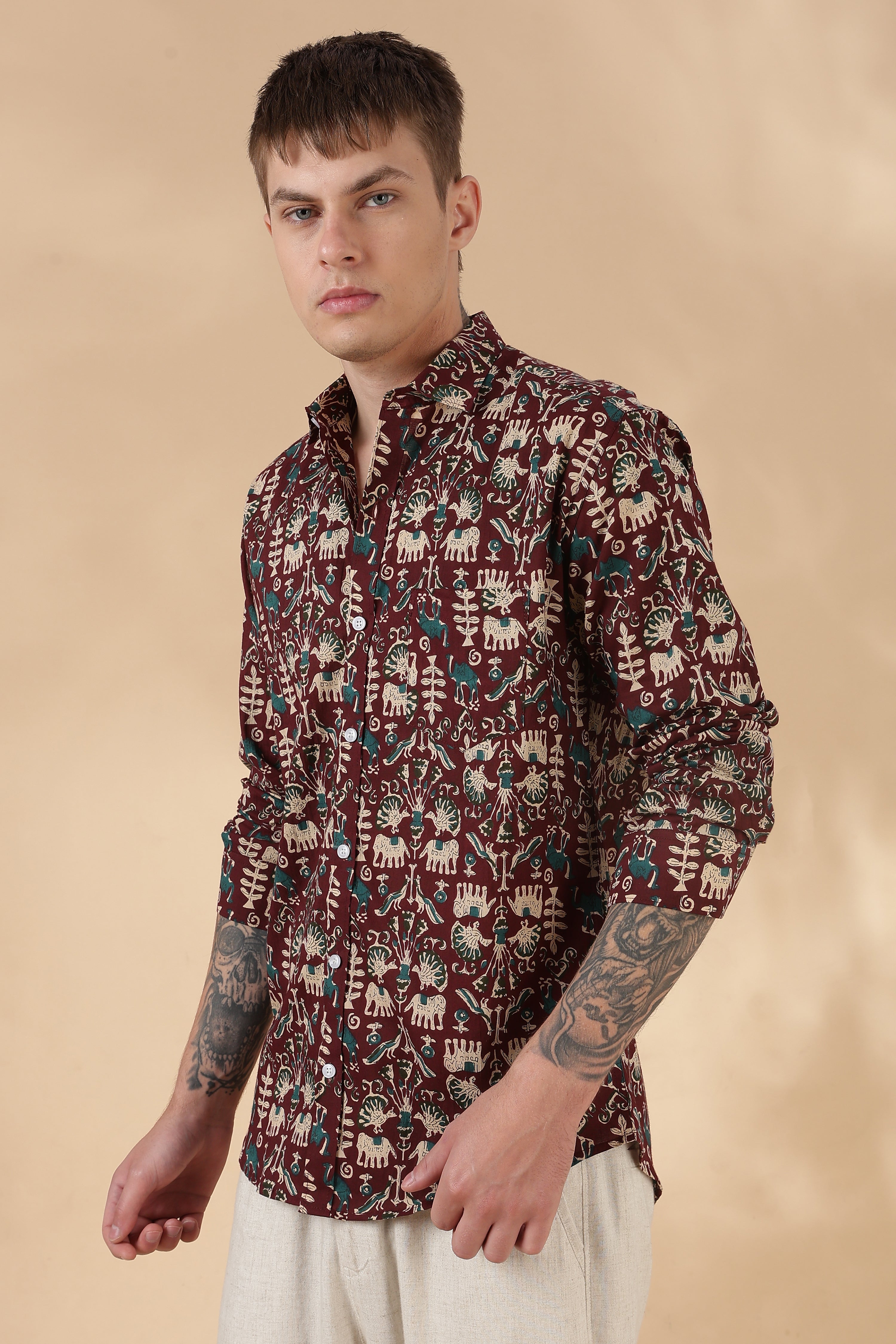 Men’s Full Sleeve Printed Cotton Shirt