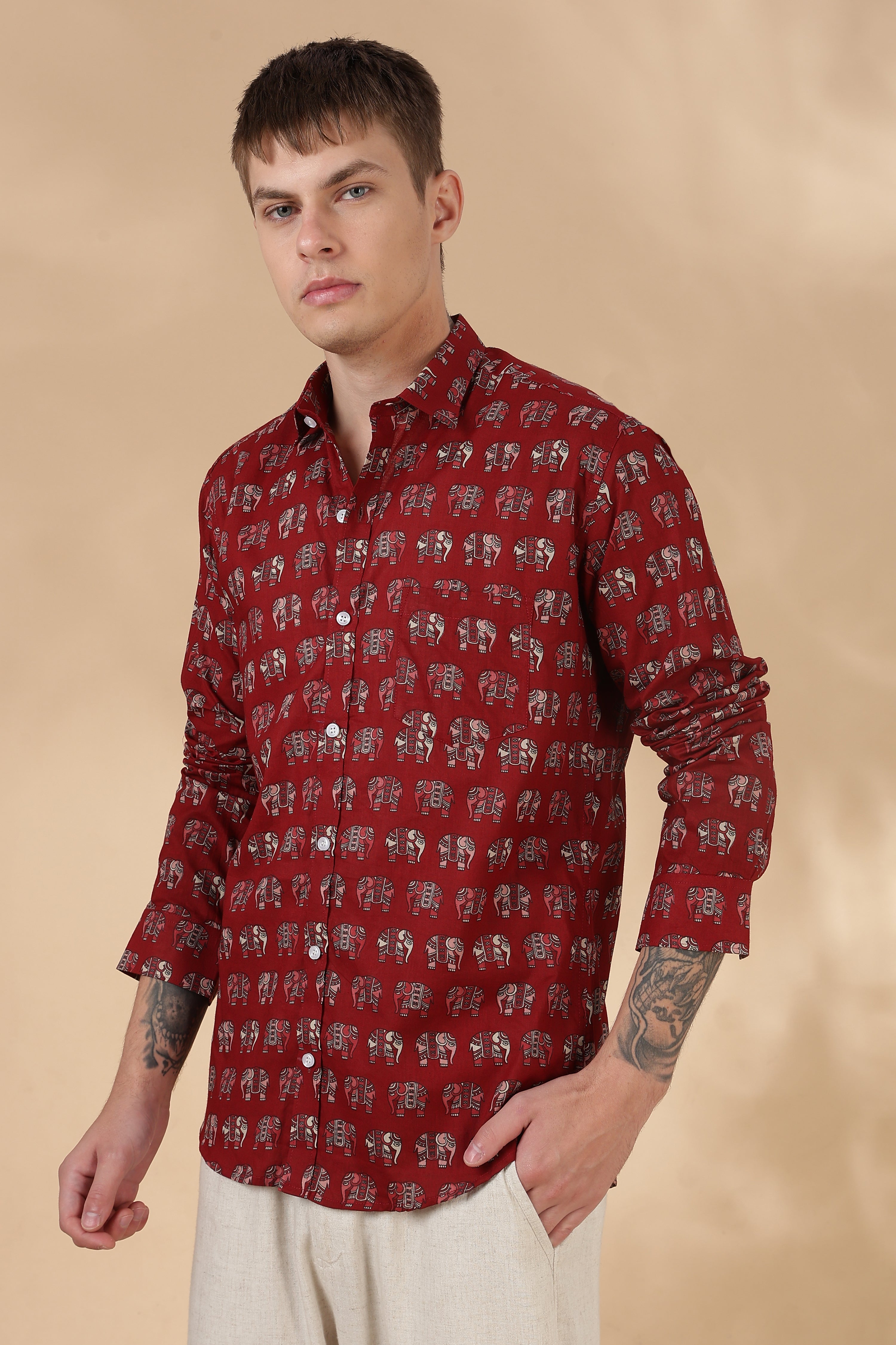 Men’s Full Sleeve Printed Cotton Shirt