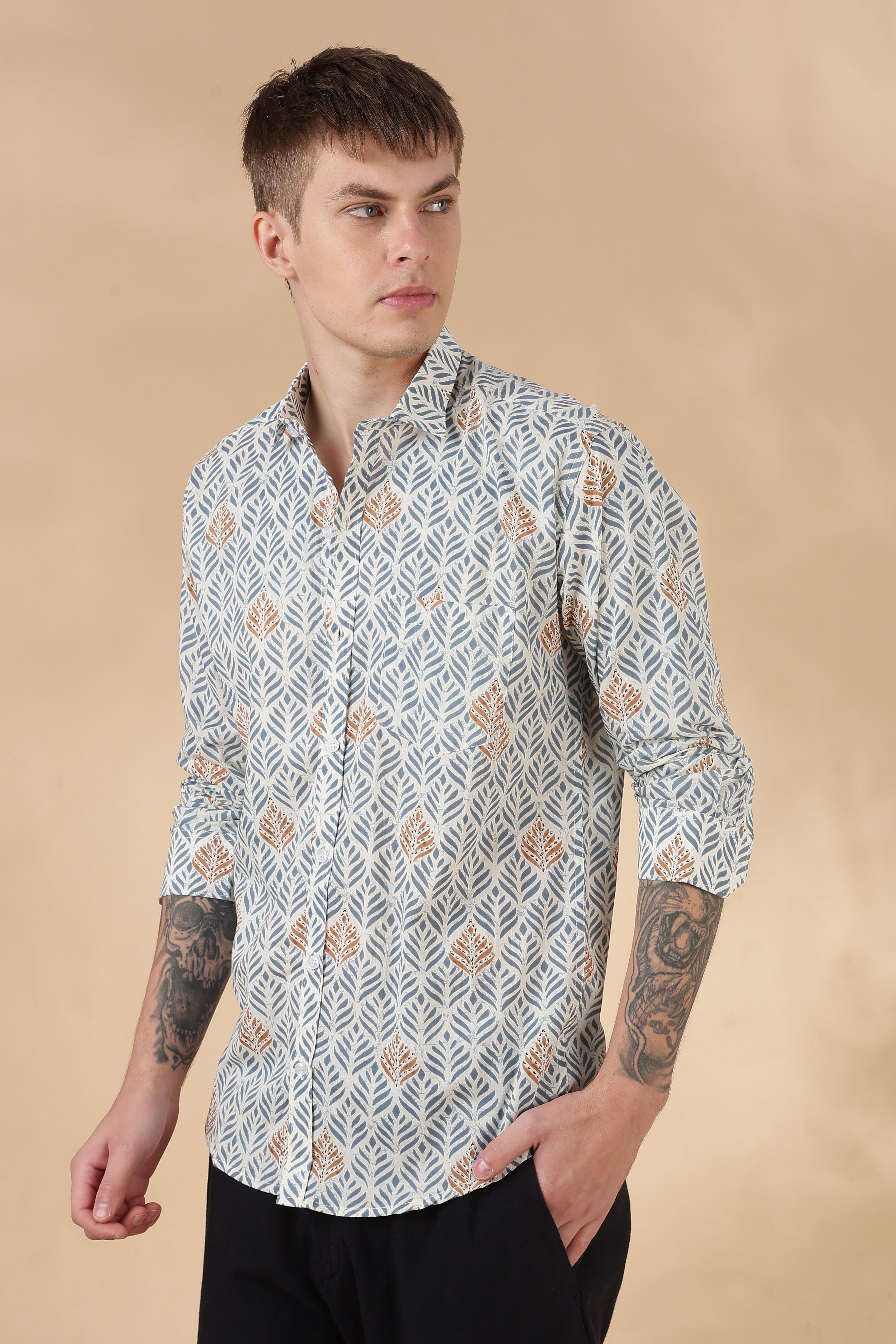 Men’s Full Sleeve Printed Cotton Shirt