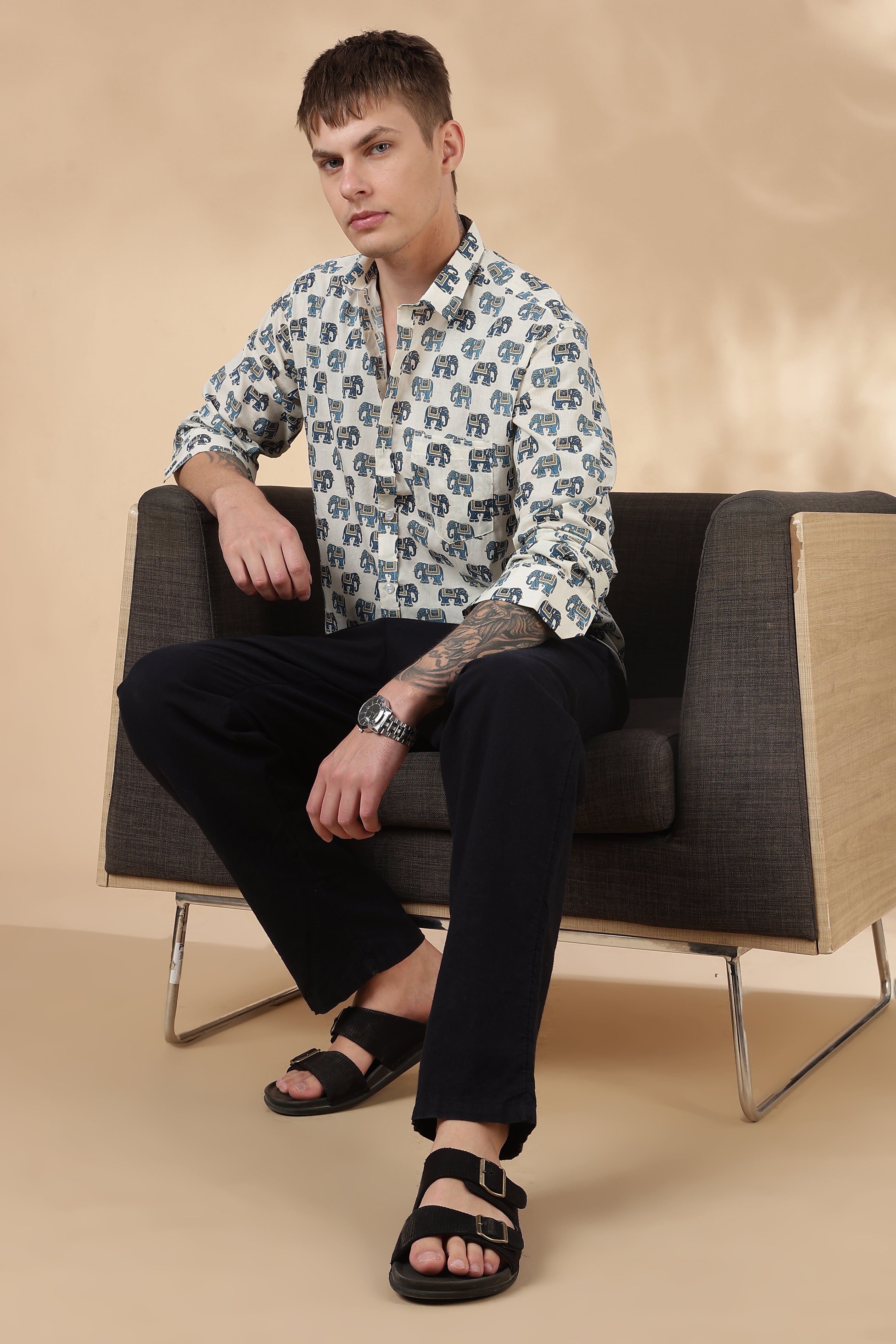 Men’s Full Sleeve Printed Cotton Shirt