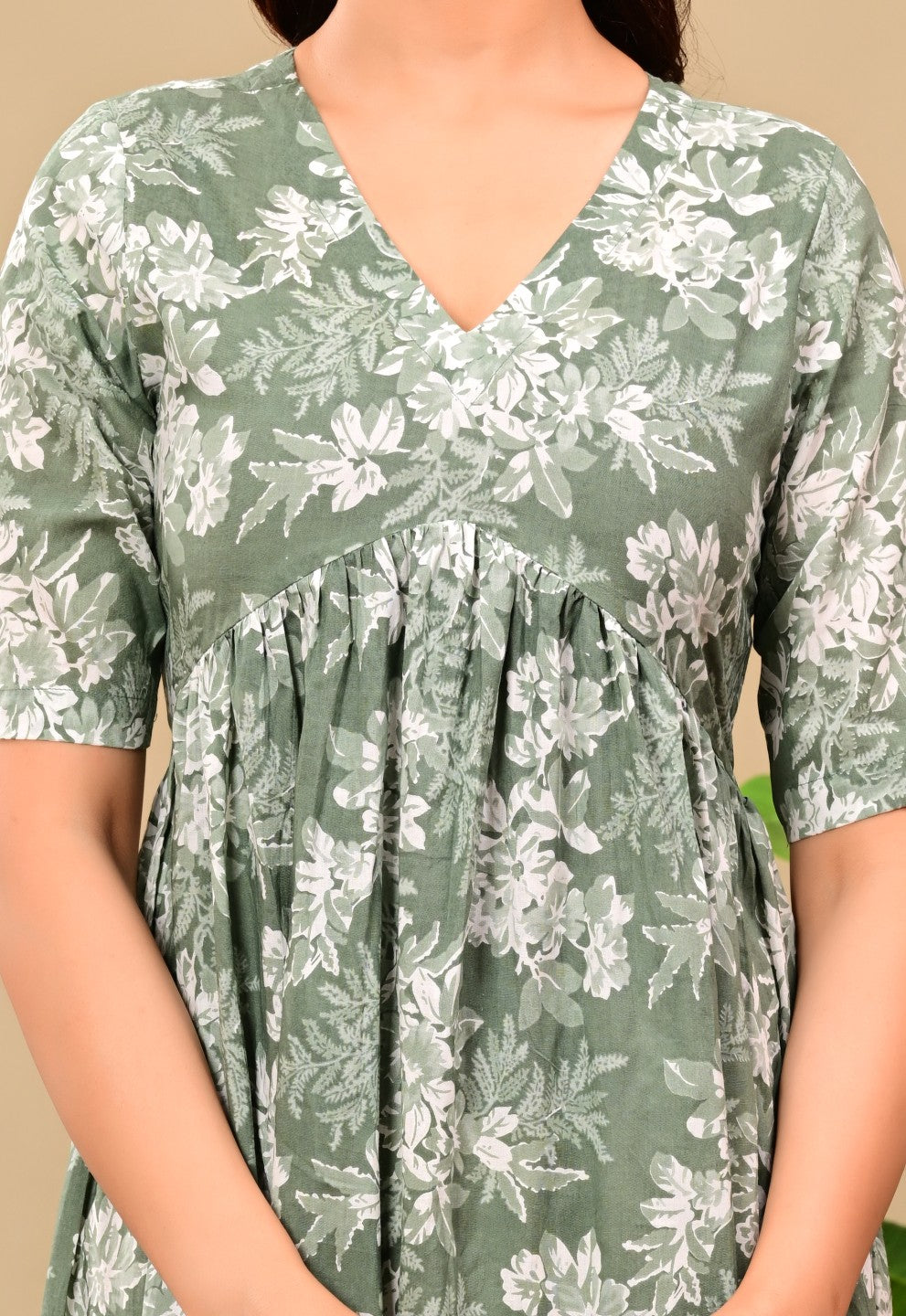 Women Floral Printed Flared Midi Dress
