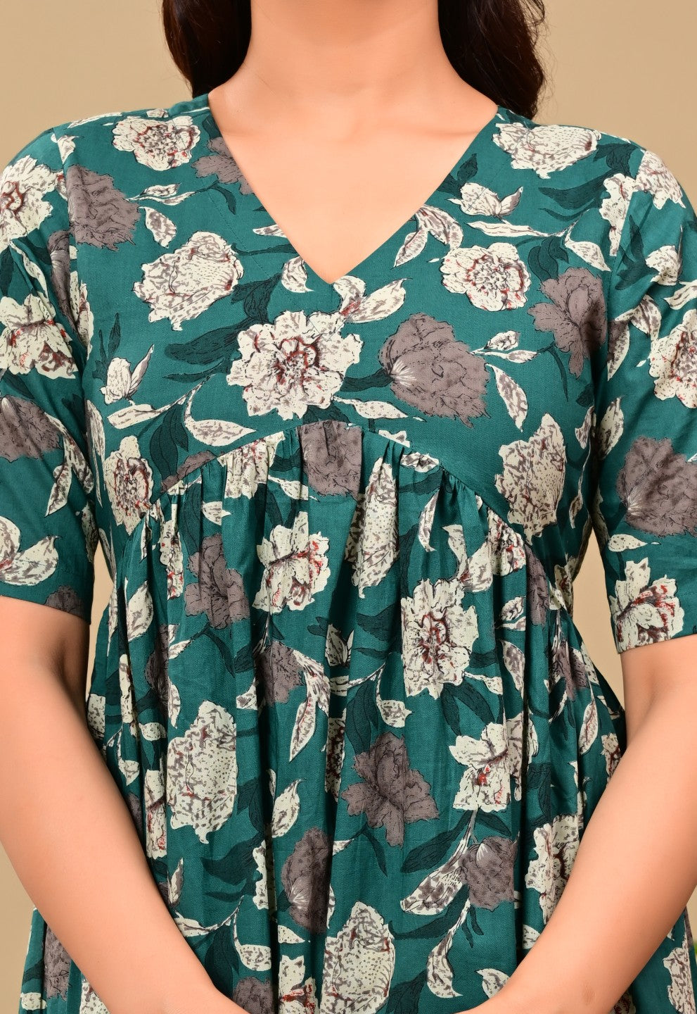 Women Floral Printed Flared Midi Dress